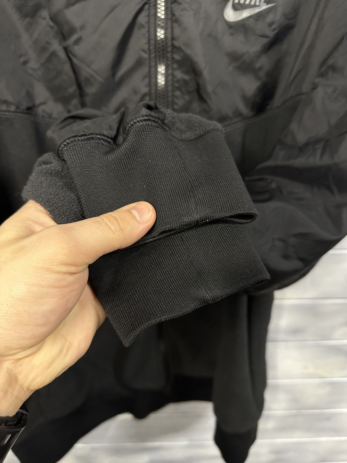 Nike Rare Vintage Jacket Fleece + Nylon Small Swoosh Drill Y2K Size US XL / EU 56 / 4 - 6 Thumbnail