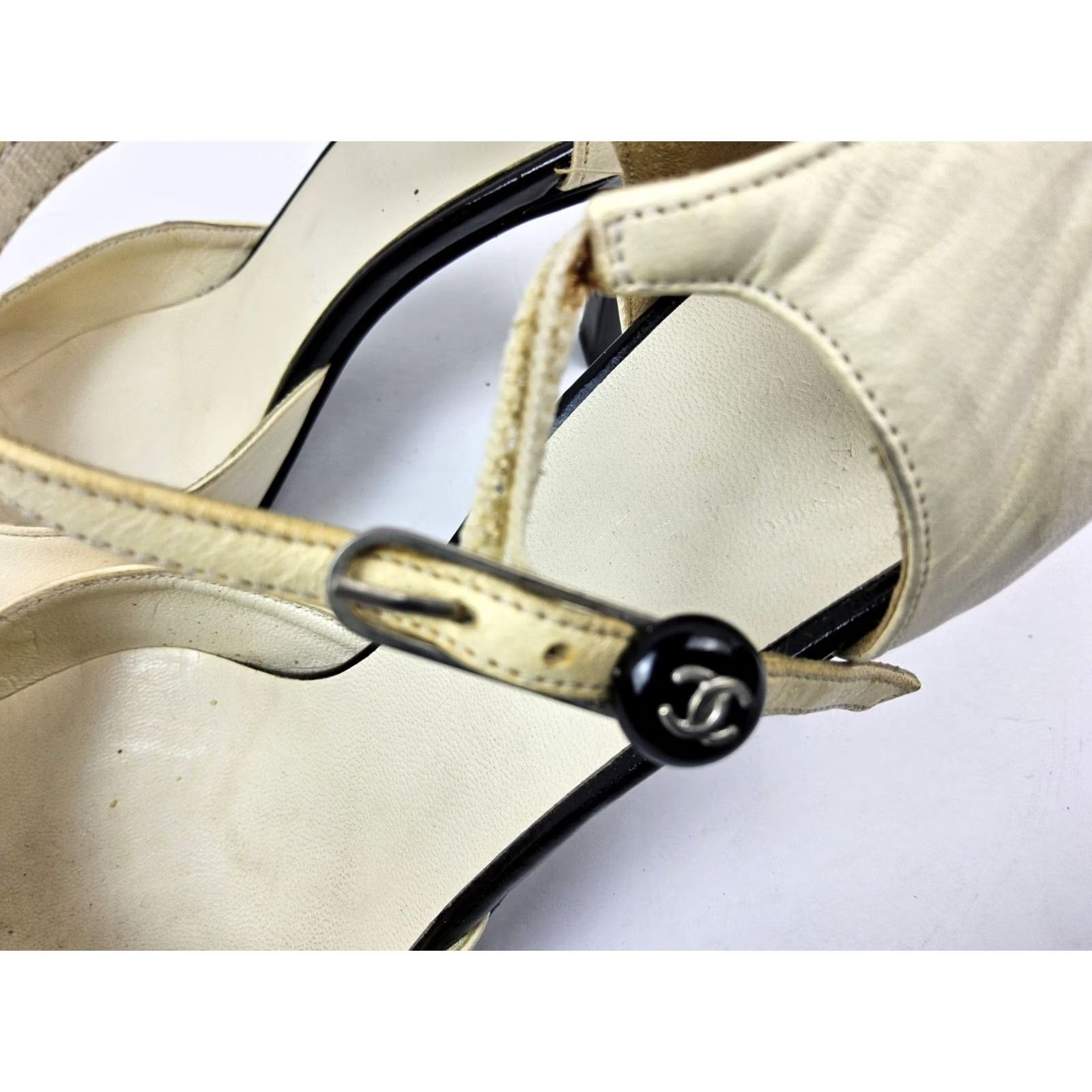 Chanel Chanel Two Tone Cap Toe Ankle Strap Heels Size 36 C, US 6C Multicolor Pump Leather Patent Leather Womens Dessign? Size ONE SIZE - 5 Thumbnail