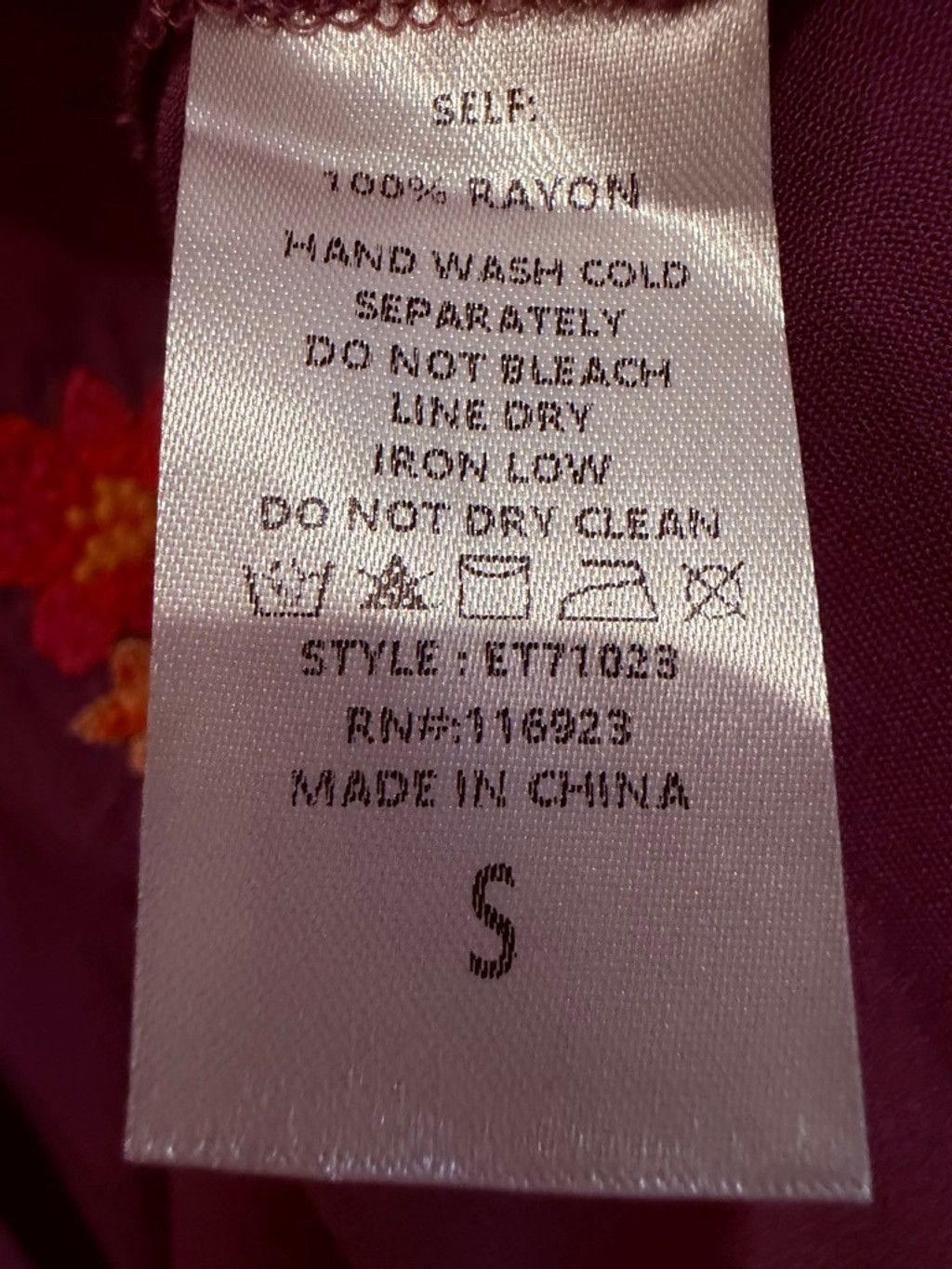 Other Easel Floral Embroidered Long Sleeve Top in Plum Size S Size S / US 4 / IT 40 - 11 Thumbnail