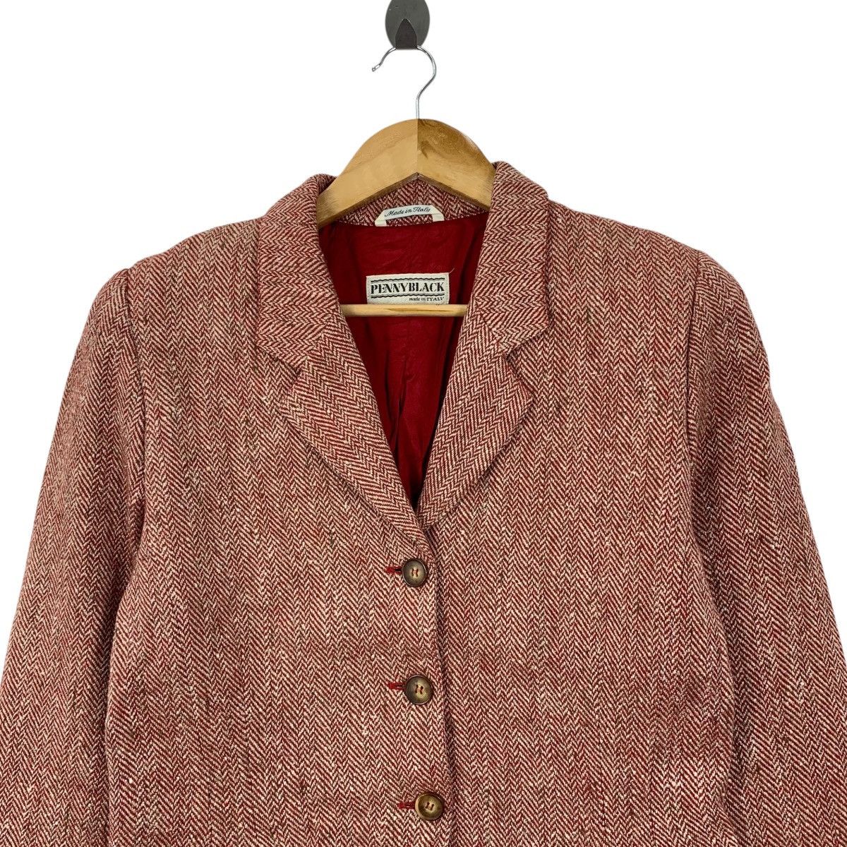 Vintage Vintage PENNYBLACK ITALY Herringbone Buttons Blazer Coat Size S / US 4 / IT 40 - 2 Thumbnail