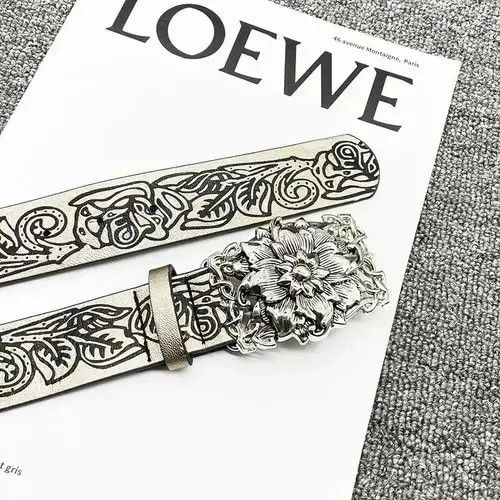 VIBE Retro Embossed Flower PU Leather Belt Size ONE SIZE - 4 Thumbnail