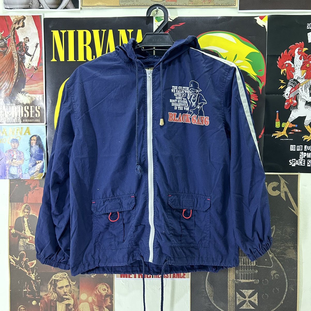 Vintage Vintage Black Gang Hoodie Jacket Size US M / EU 48-50 / 2 - 1 Thumbnail