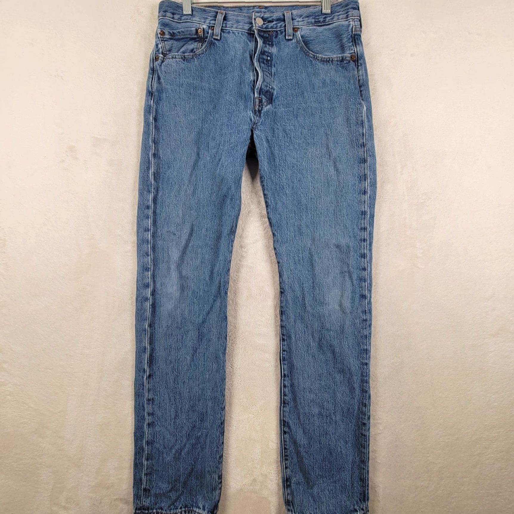 Levi's VINTAGE Levi's Jeans 501 XX Button Fly Straight Leg Blue Denim 32X34 Men Slim Regular 32in Inseam 5-Pocket Distressed Denim Blue Pattern Solid Size US 32 / EU 48 - 2 Thumbnail