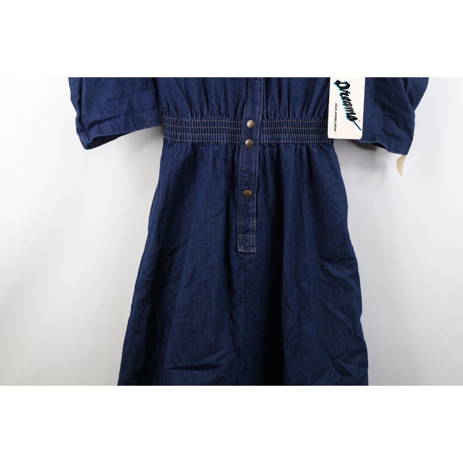 Vintage Deadstock Vintage 70s 80s Streetwear Long Sleeve Denim Dress Size M / US 6-8 / IT 42-44 - 3 Thumbnail