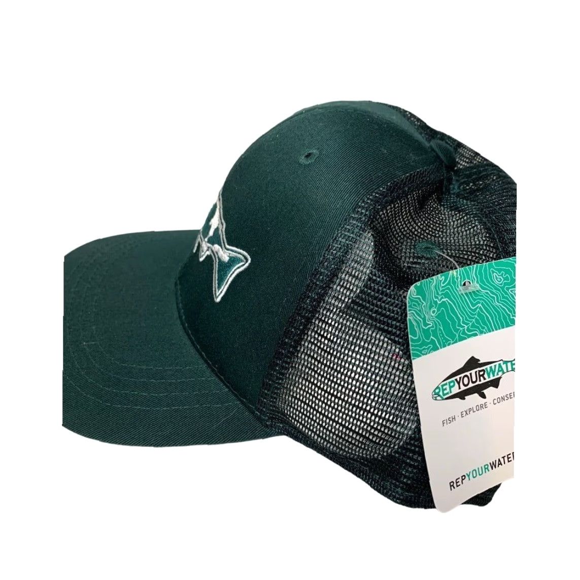 Bally RepYourWater East Lansing MI New Adult Adjustable Snapback Ball Cap Hat Green One Size Men Size ONE SIZE - 4 Thumbnail