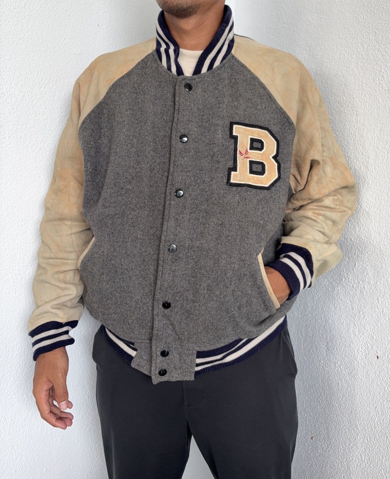 Vintage Vintage Distressed Bad Boy Embroidery Wool Varsity Jacket Size US L / EU 52-54 / 3 - 2 Thumbnail
