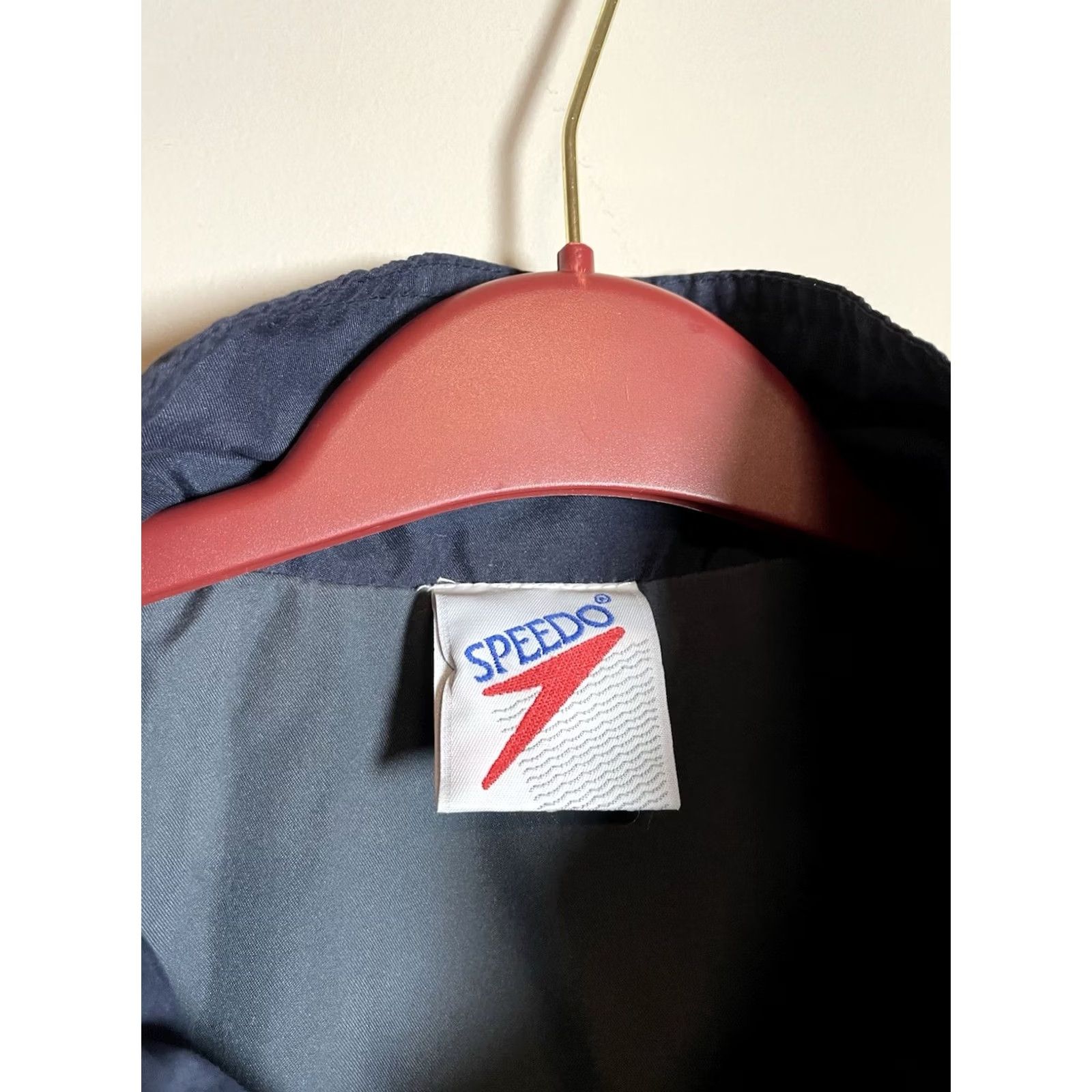 Speedo VINTAGE Speedo Windbreaker Jacket Navy Full Zip L USA Mens Red 90s Full Zip Windbreaker Size US L / EU 52-54 / 3 - 4 Thumbnail