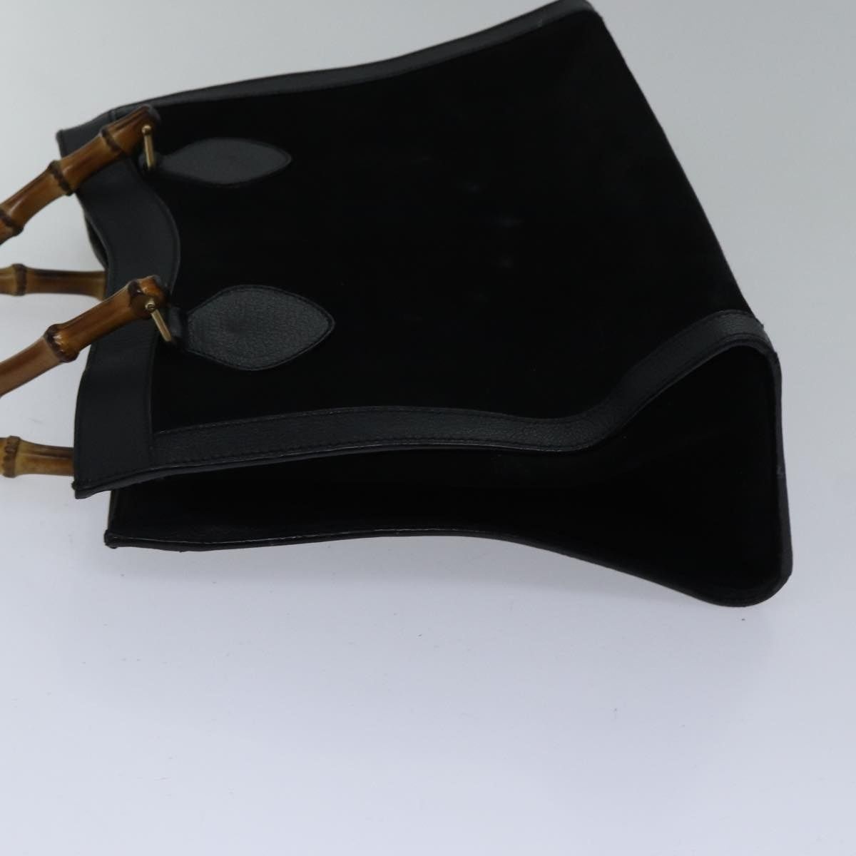 Gucci GUCCI Bamboo Hand Bag Suede Leather Black Gold 002 1186 002 Size ONE SIZE - 5 Thumbnail