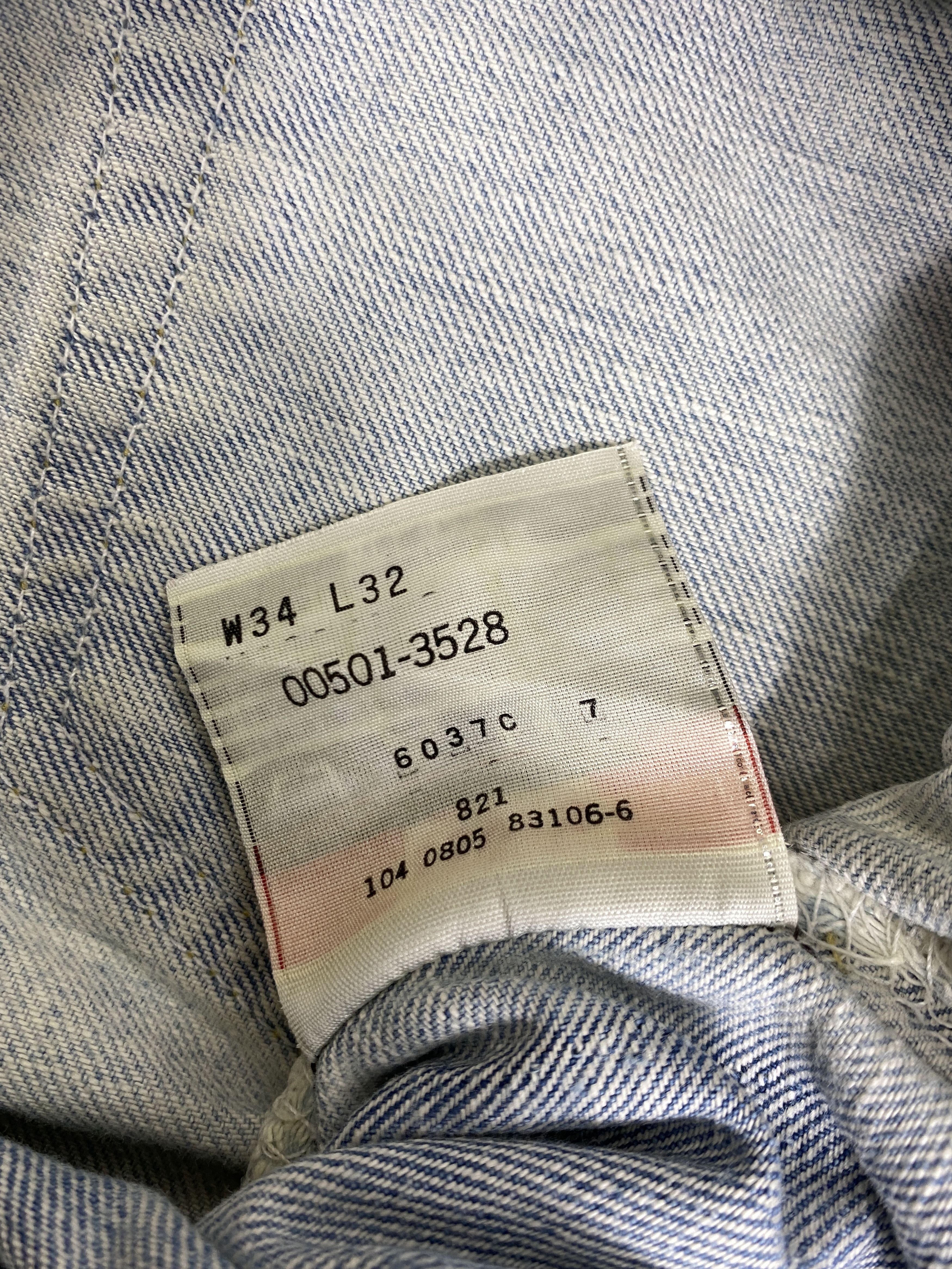 Japanese Brand Light Blue Wash Vintage Levis 501 Jeans 34x33 - JN3130 Size US 34 / EU 50 - 10 Thumbnail