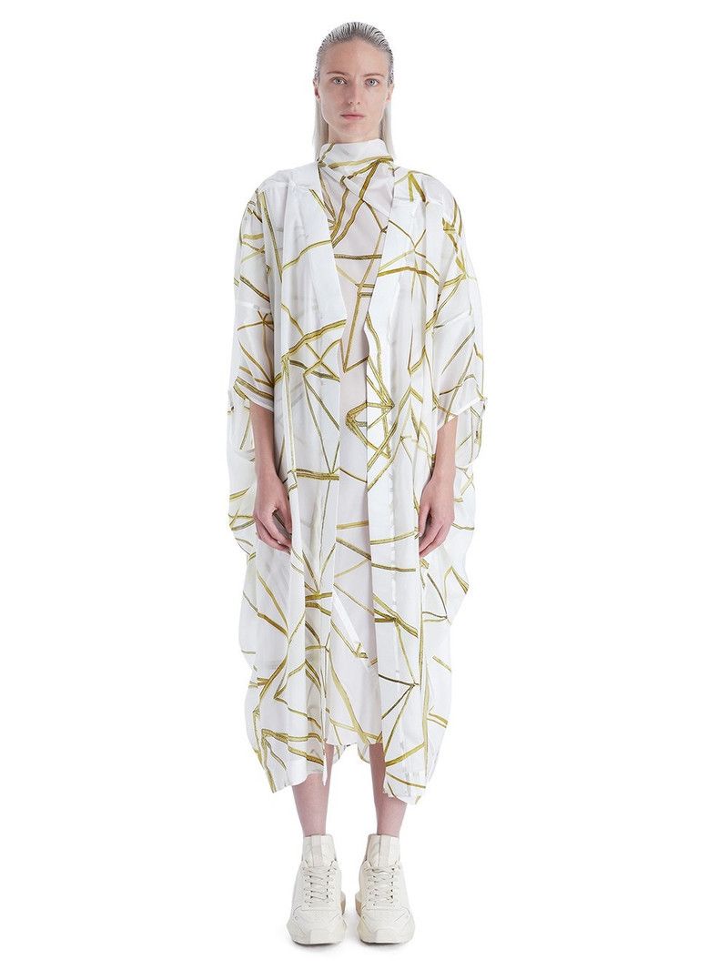 Rick Owens o1y0126 Maxi Dress in White/Green Size XS / US 0-2 / IT 36-38 - 6 Thumbnail