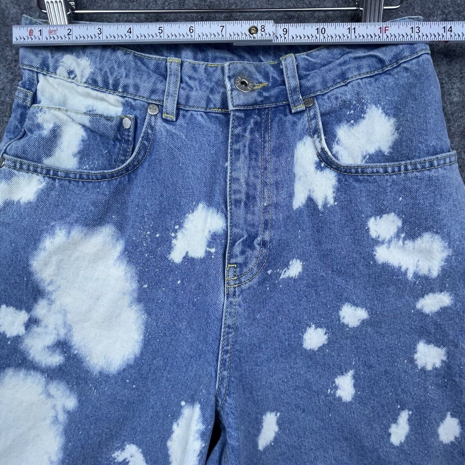 The Ragged Priest Ragged Jeans Women 28 Bleach High Rise Baggy Wide Streetwear Size 28" / US 6 / IT 42 - 7 Thumbnail