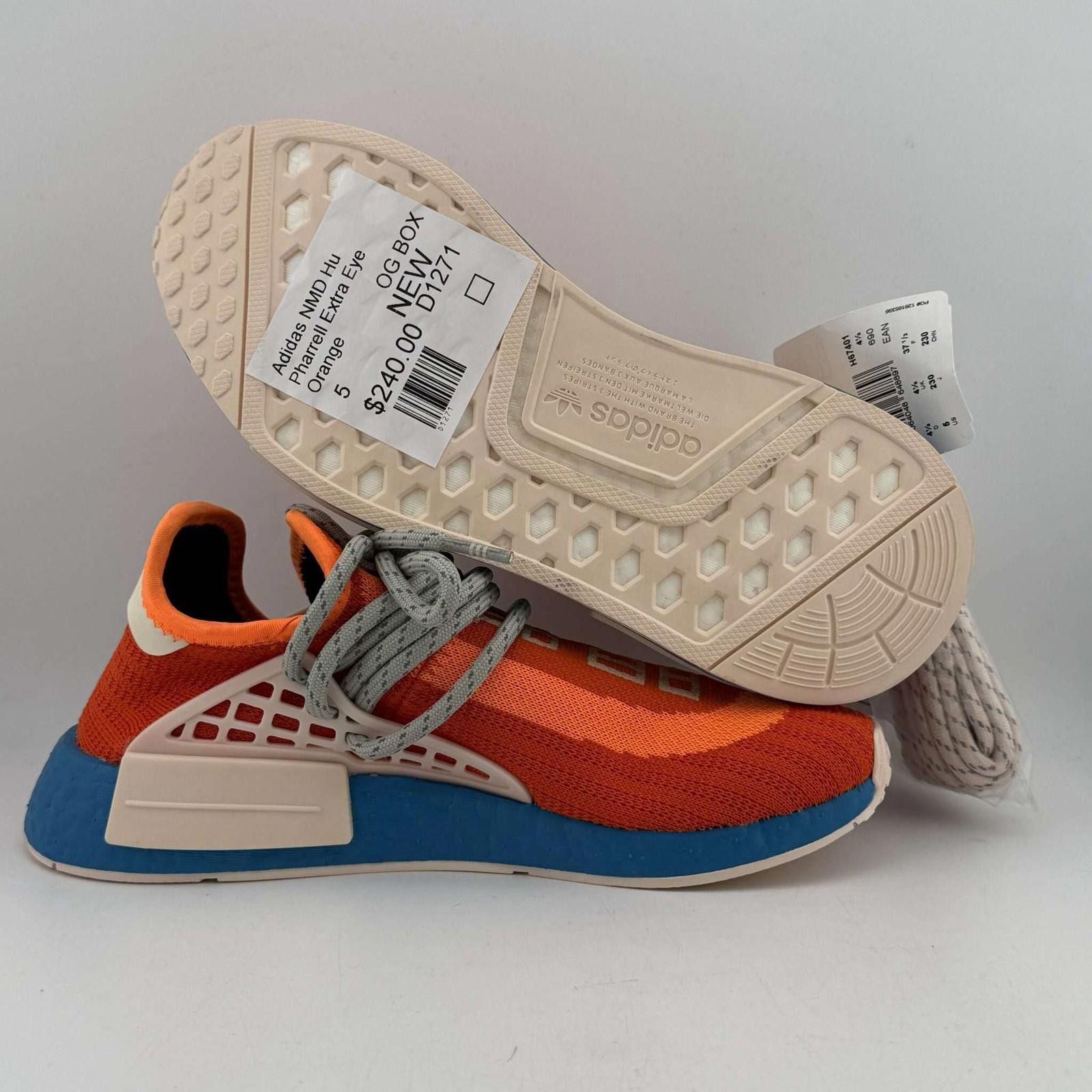 Adidas Adidas NMD Hu Pharrell Extra Eye Orange 5 New with Box D1271 Size US 5 / EU 37 - 6 Thumbnail