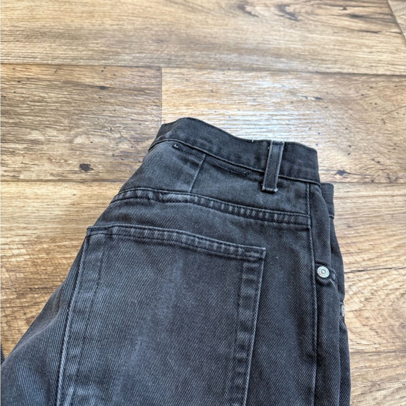 Vintage Vintage 90s Faded Black High Waisted Slim Leg Jeans Size 30" / US 8 / IT 44 - 4 Thumbnail