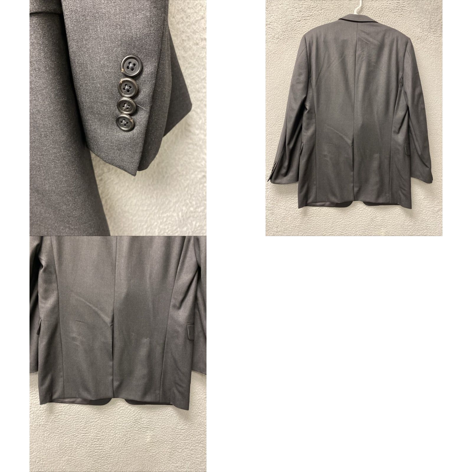 Vintage Hickey Freeman Blazer / Sport Coat - Gray Wool - 42R - Regular Fit - Two-Button Notch Lapel - Inner Pockets - Single Vented - Dry Clean Only - Men Size 42R - 8 Thumbnail