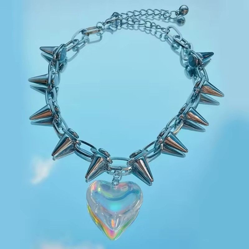 Jewelry Big-Love Heart Pendant Spike Necklace Size ONE SIZE - 5 Thumbnail