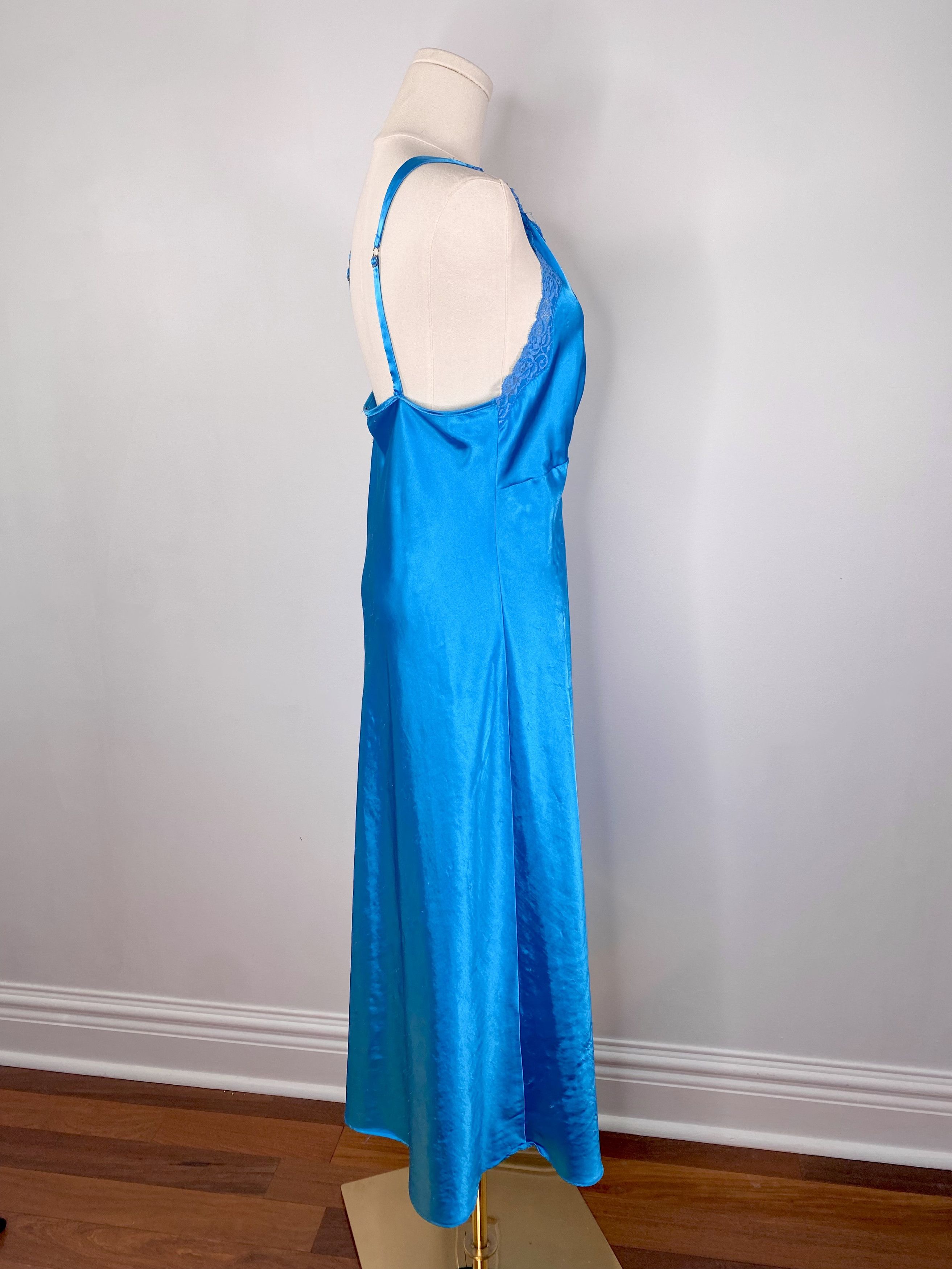 Jones New York Jones New York - Blue Nightgown Satin-Like Slip Dress Size M / US 6-8 / IT 42-44 - 8 Thumbnail