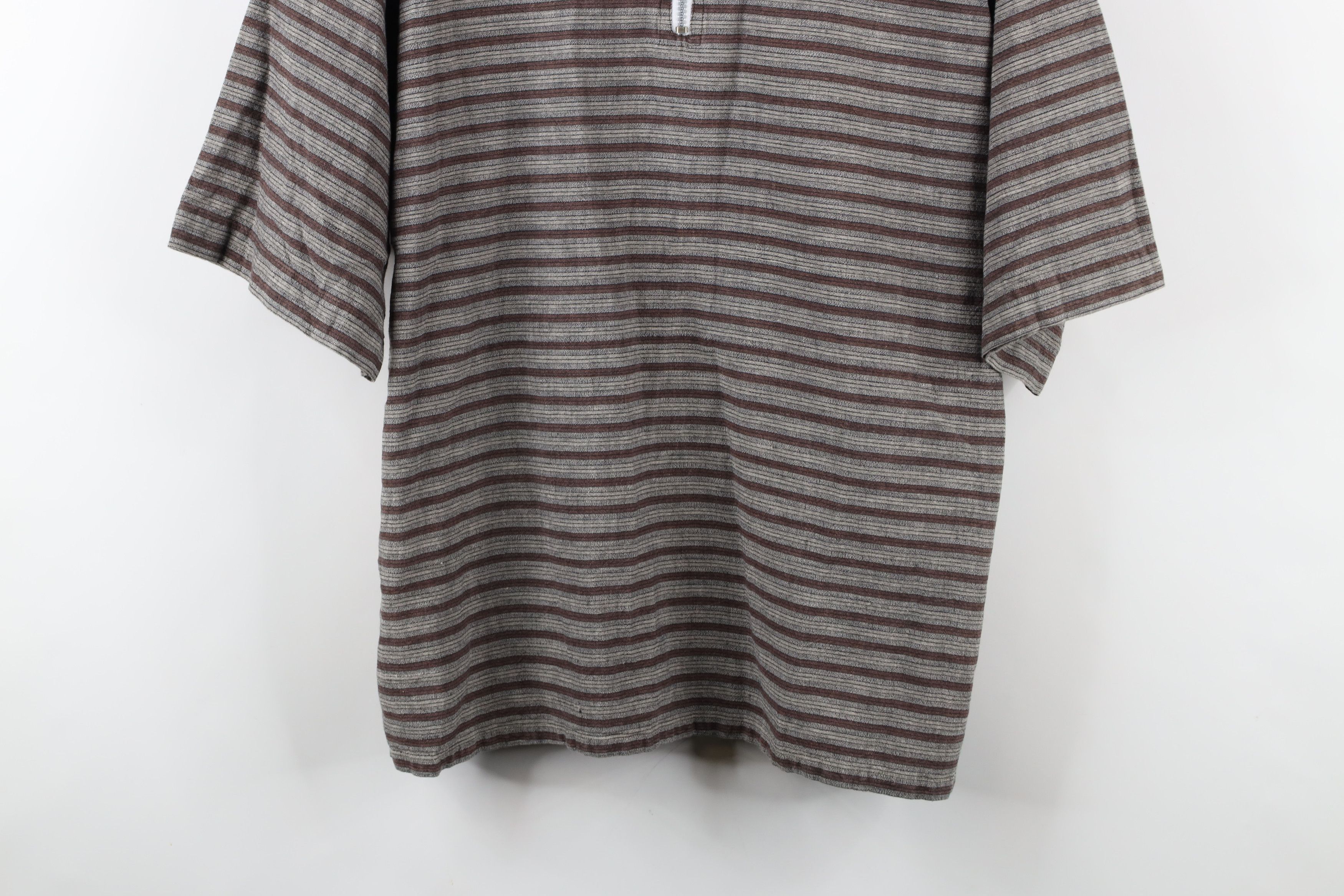 Vintage Vintage 90s Streetwear Striped Baggy Fit Half Zip Polo Shirt Size US L / EU 52-54 / 3 - 3 Thumbnail