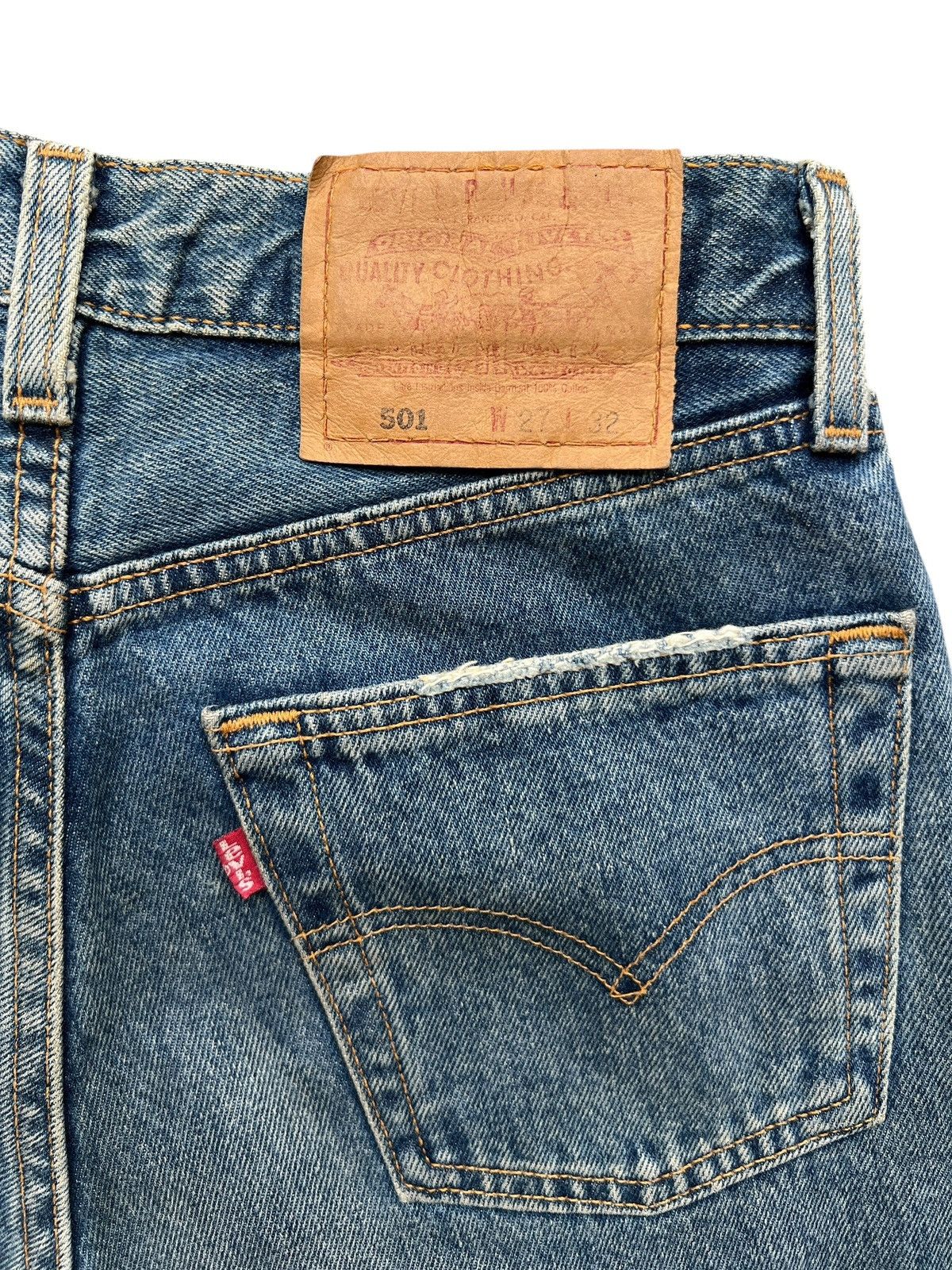 Levi's Vintage 90s Levi’s 501 Stone Wash Denim Jeans 27x28.5 Size 27" / US 4 / IT 40 - 8 Thumbnail