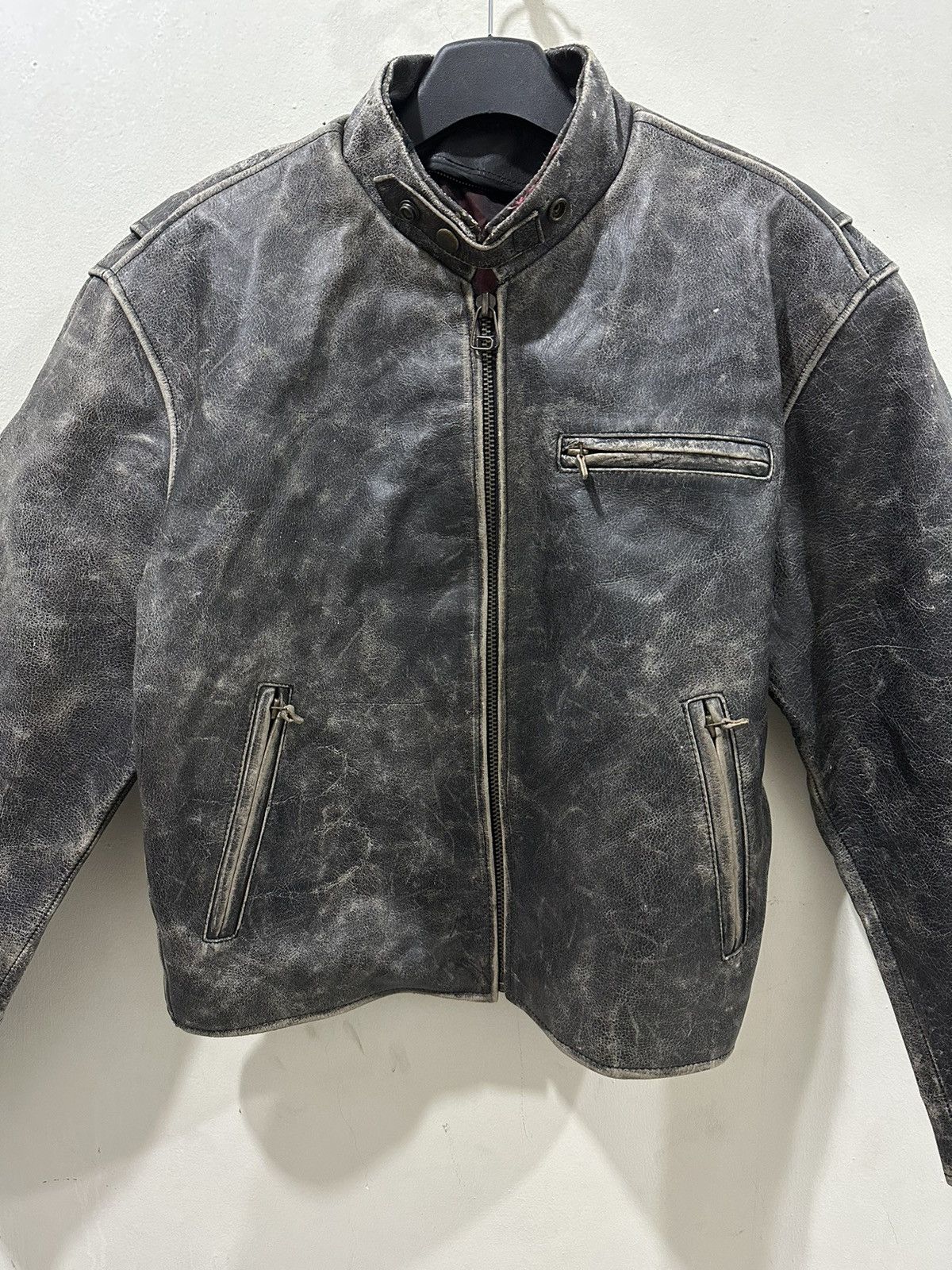Japanese Brand VTG Genuine Leather Motorcycles Distress Jacket Size US L / EU 52-54 / 3 - 3 Thumbnail