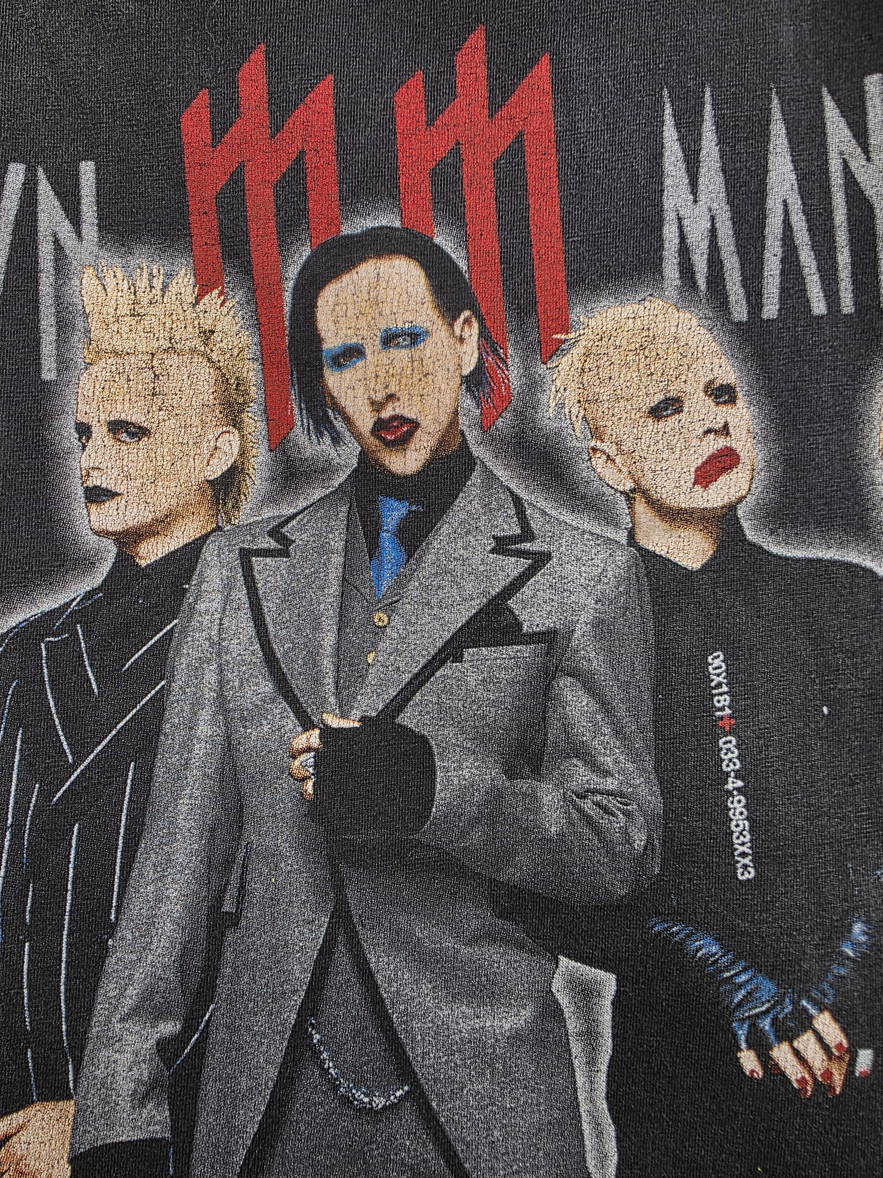 Marilyn Manson 2000 Marilyn Manson 90s Vintage T shirt XL 24" 30" Size US XL / EU 56 / 4 - 4 Thumbnail