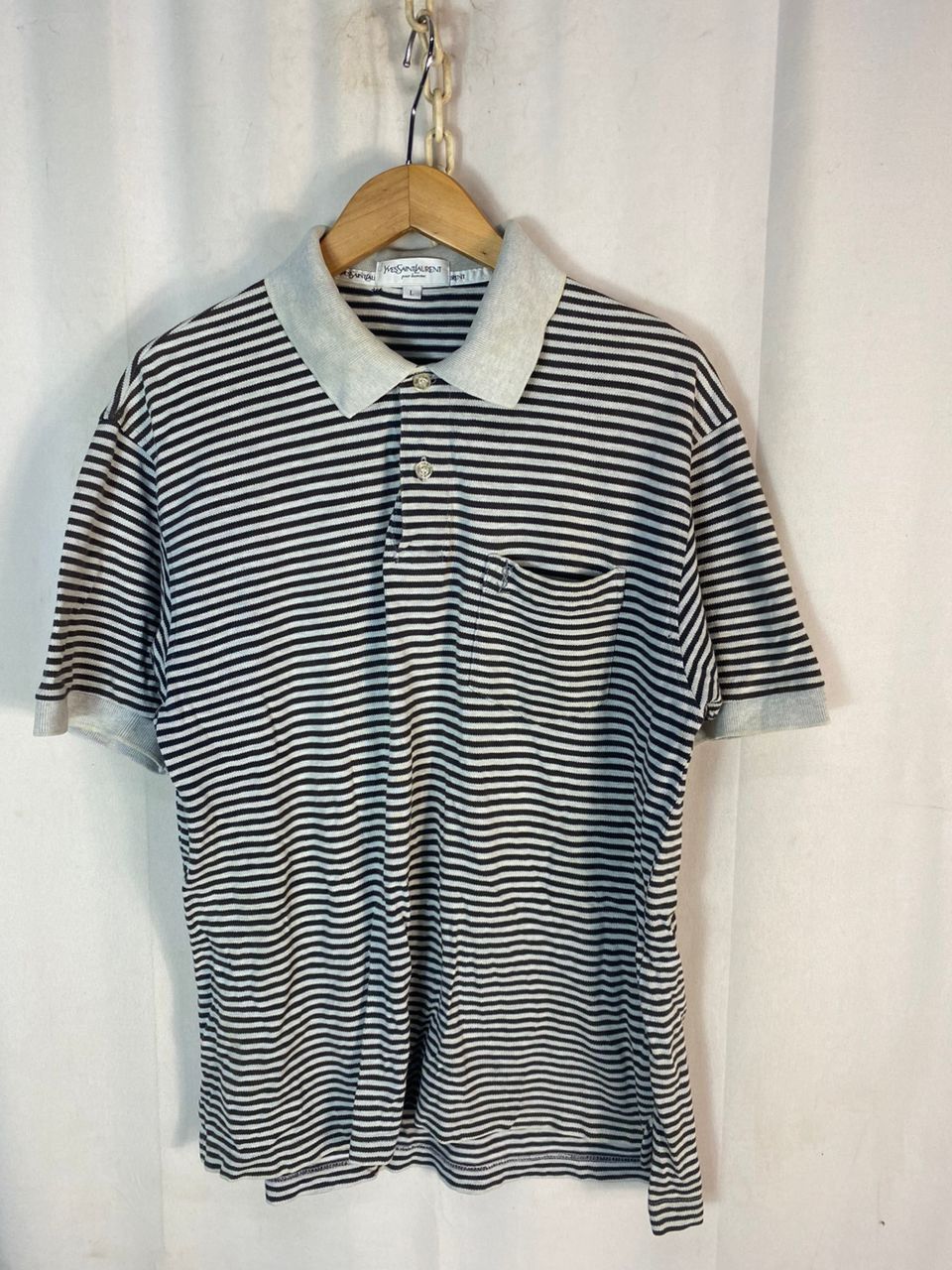 Yves Saint Laurent Best price 🔥Ysl stripe polo shirt Size US L / EU 52-54 / 3 - 1 Thumbnail