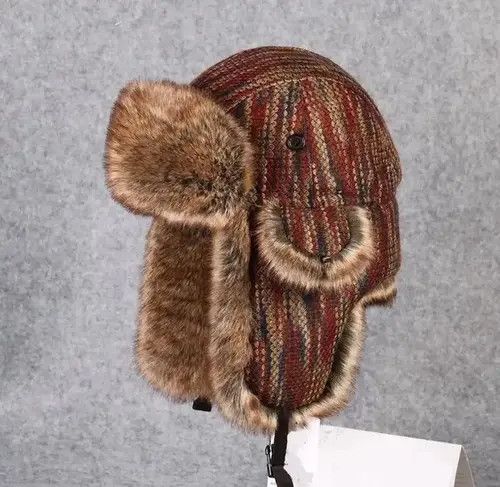 VIBE Vintage Bomber Hat Rex Rabbit Fur Trapper Hat Size ONE SIZE - 2 Thumbnail