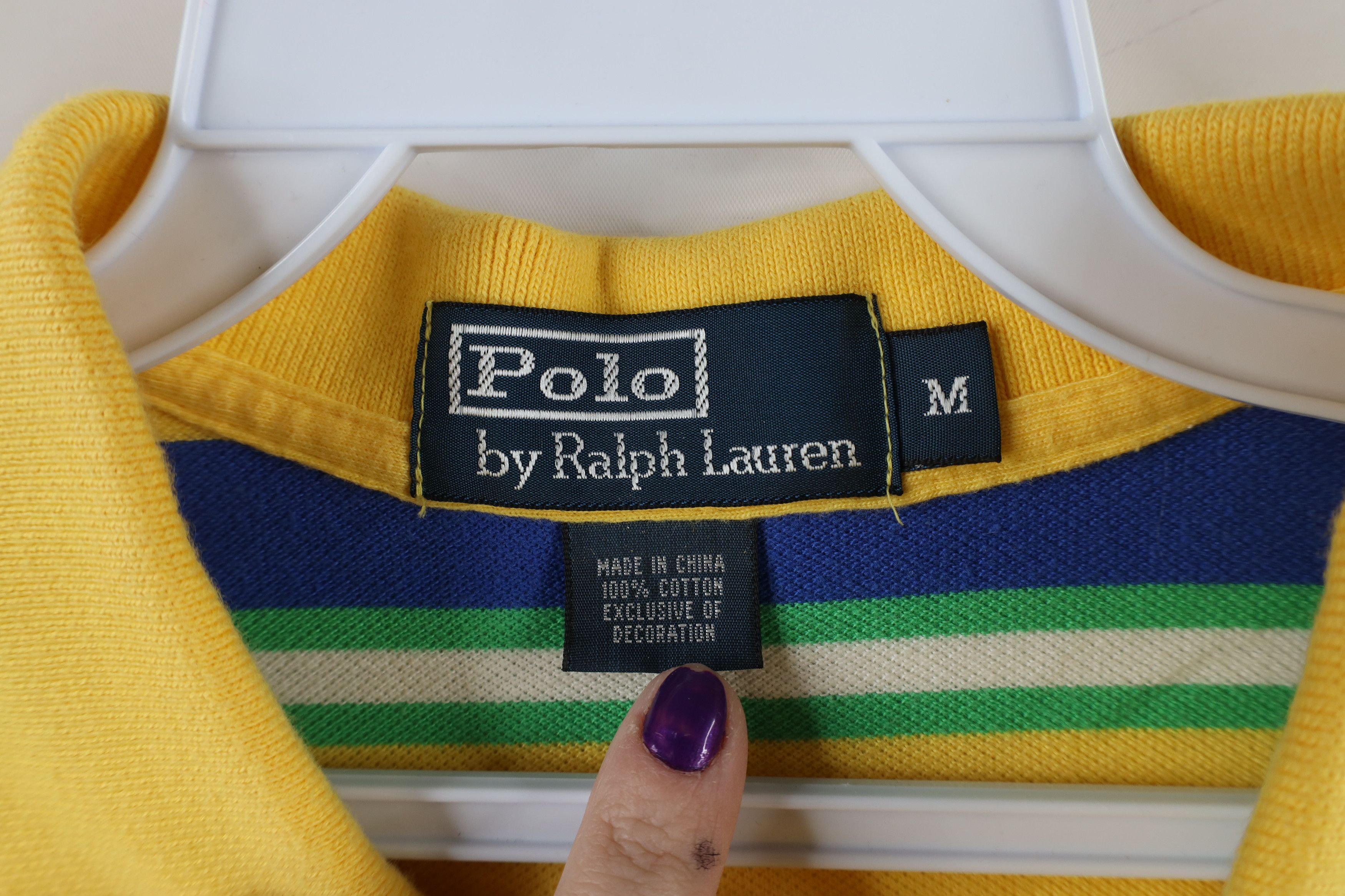 Polo Ralph Lauren Vintage 90s Ralph Lauren Striped Collared Golf Polo Shirt Size US M / EU 48-50 / 2 - 7 Thumbnail