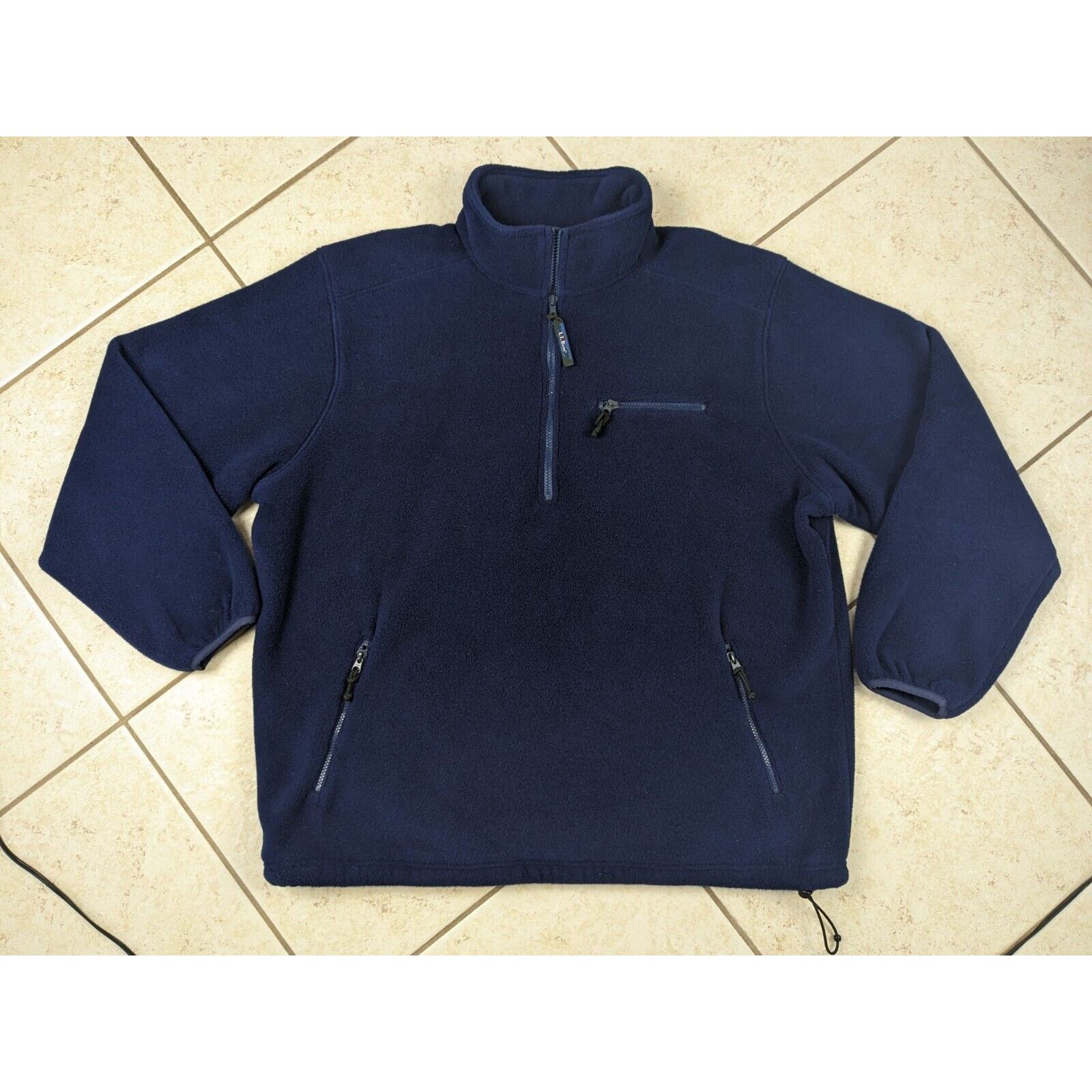 L.L. Bean Vtg LL Bean 1/4 Zip Fleece Jacket Sweater Pullover XL Blue Size US XL / EU 56 / 4 - 1 Thumbnail