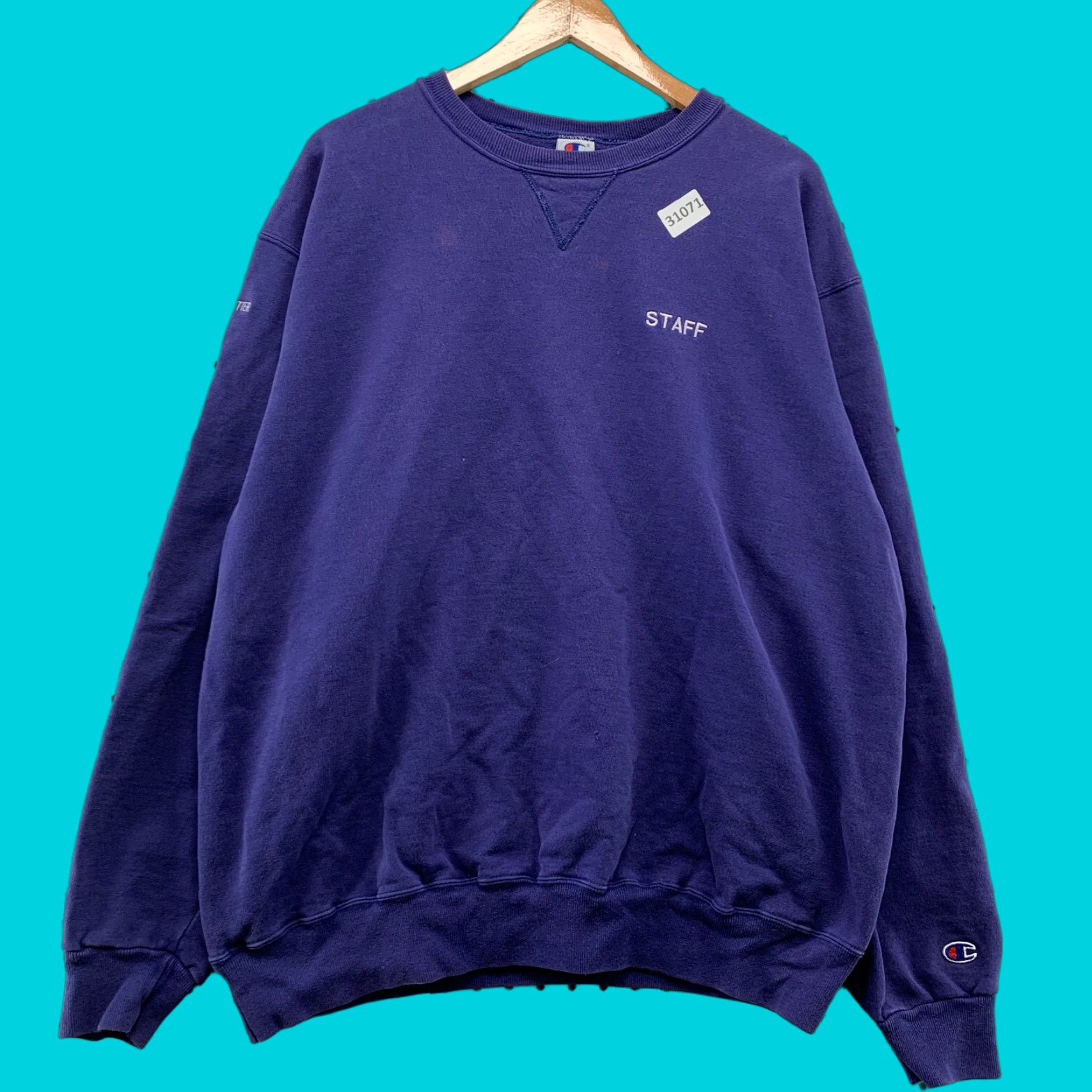 Champion Vintage 90s USA Olympics Staff Champion Sweatshirt Men 2XL Blue Cotton Heavyweight Pullover Crew Neck Size US XXL / EU 58 / 5 - 1 Thumbnail