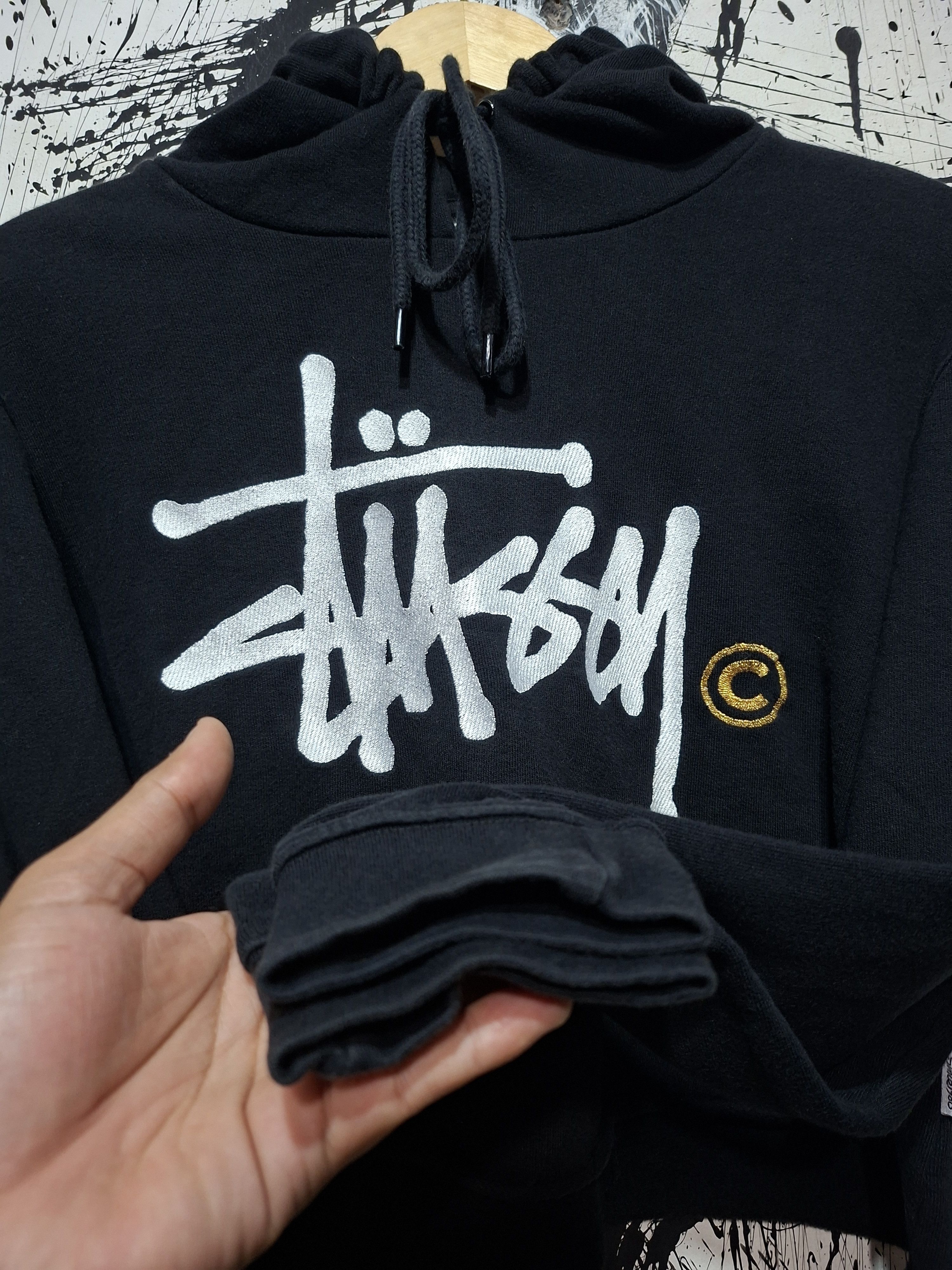 Stussy STUSSY SIGNATURE EMBROIDERED LOGO CROPPED HOODIE Size L / US 10 / IT 46 - 6 Thumbnail