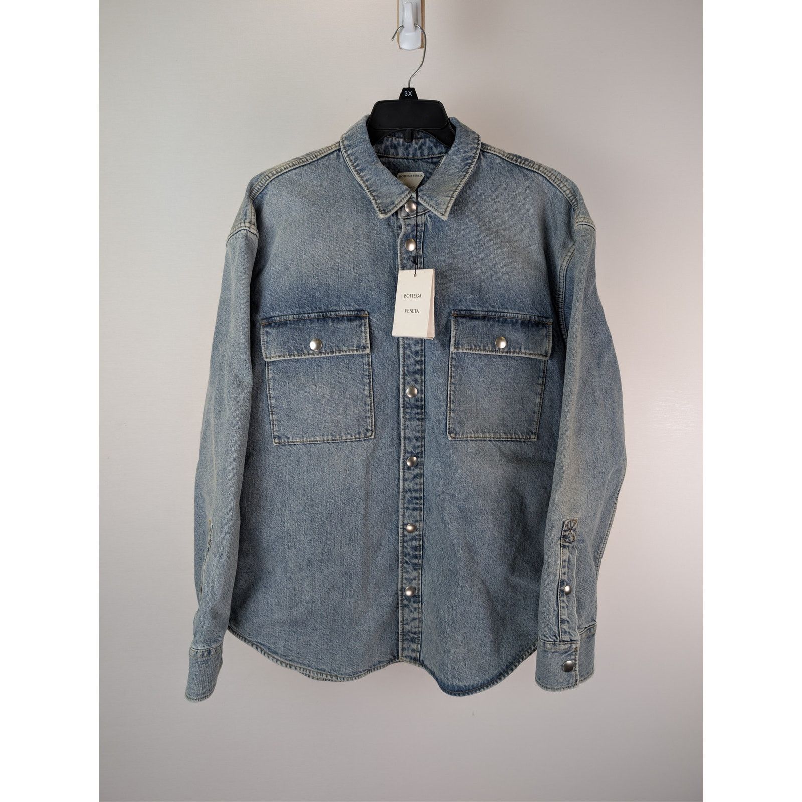 Bottega Veneta o1rshd1 Vintage Ind Denim Lined Shirt Button up Shirt Blue Size US S / EU 44-46 / 1 - 1 Thumbnail