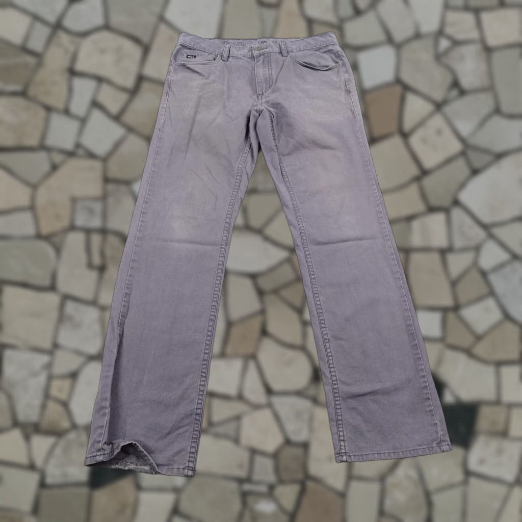 RVCA RVCA Pants Mens 33 Gray Chino Distressed Grunge Skater Leather Leo Romero Size US 33 - 1 Thumbnail
