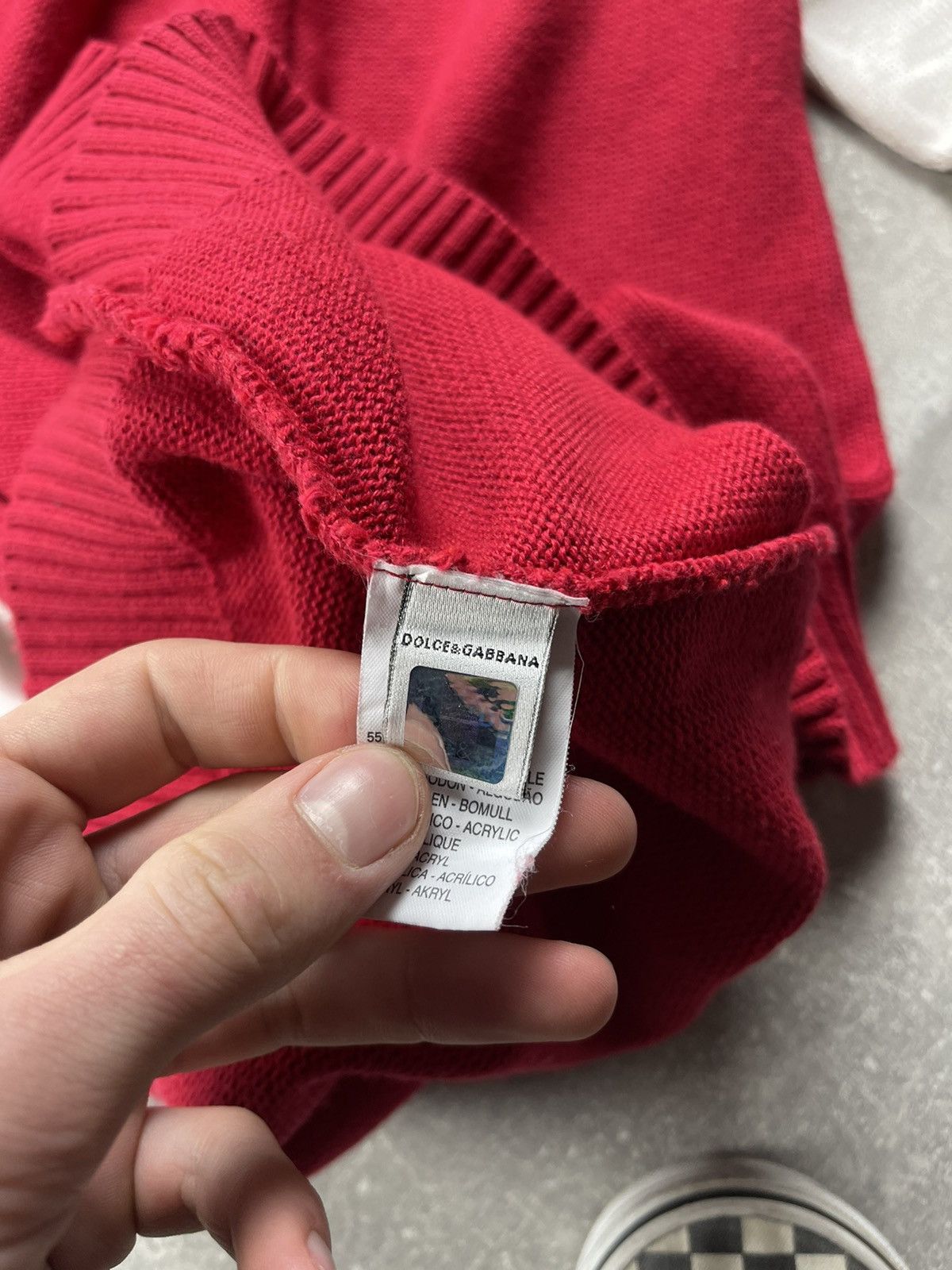 Dolce & Gabbana Dolce & Gabbana Knit Sweater Red White Logo Detail Size 52 Size US L / EU 52-54 / 3 - 9 Thumbnail