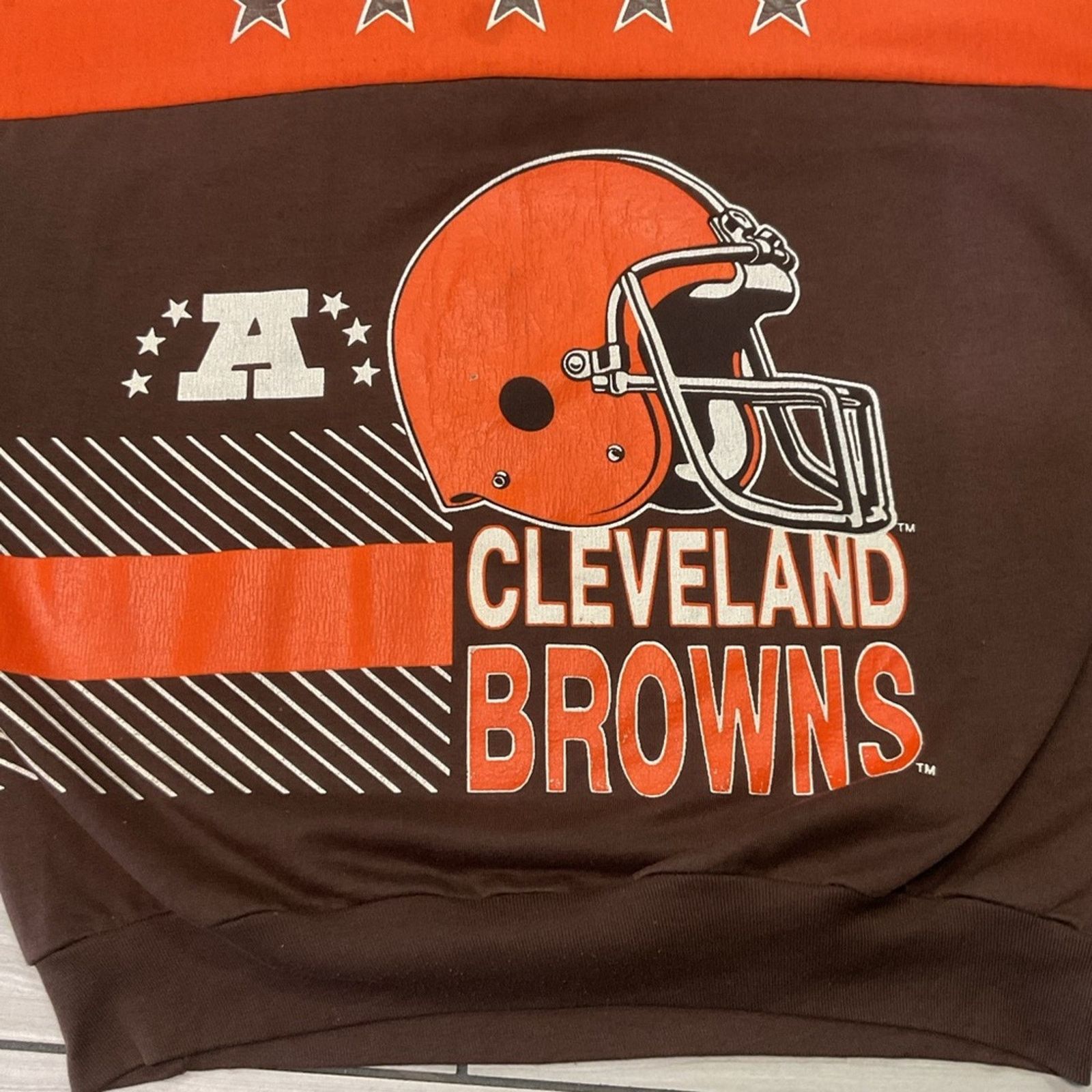 Vintage Vintage 1990s Cleveland Browns NFL Crewneck Sweatshirt Size US XL / EU 56 / 4 - 9 Thumbnail