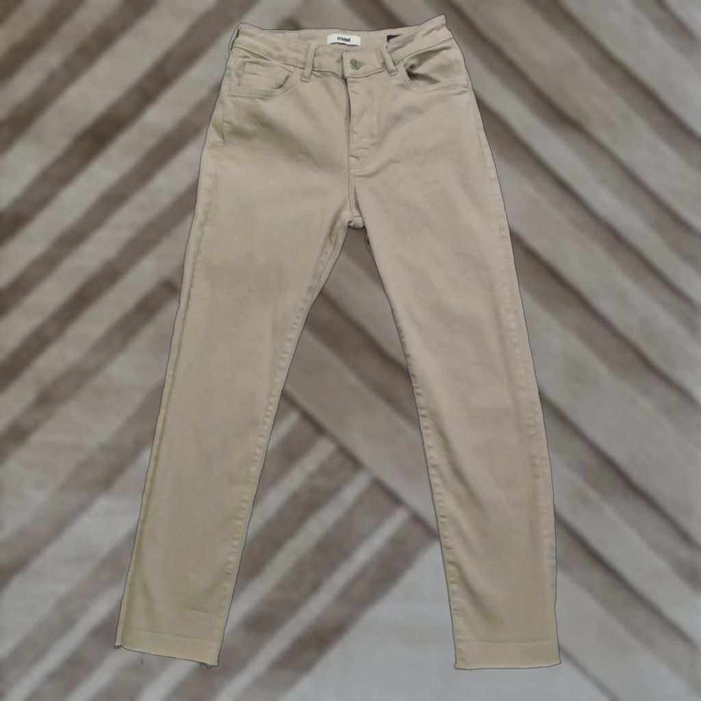 Mavi Mavi Jeans Womens 27 Tan Khaki Viola High Rise Slim Straight Cropped 26x26 Denim Pocket 5-Pocket Beige Cotton Blend Regular Womens Jeans Size 26" / US 2 / IT 38 - 1 Thumbnail