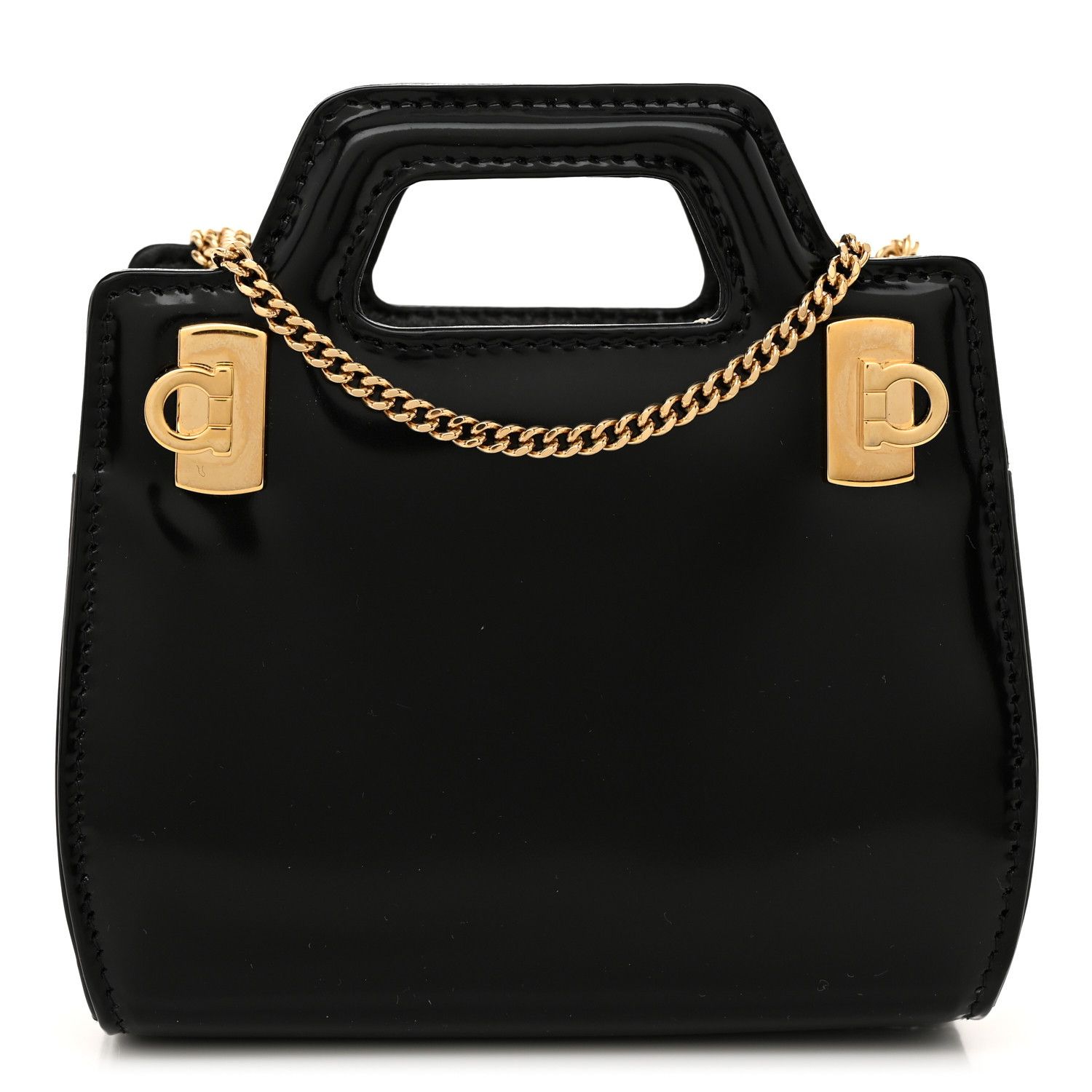 Salvatore Ferragamo o1s1rm1224 Size: OS / Micro Wanda Top Handle Bag in Black Size ONE SIZE - 1 Thumbnail