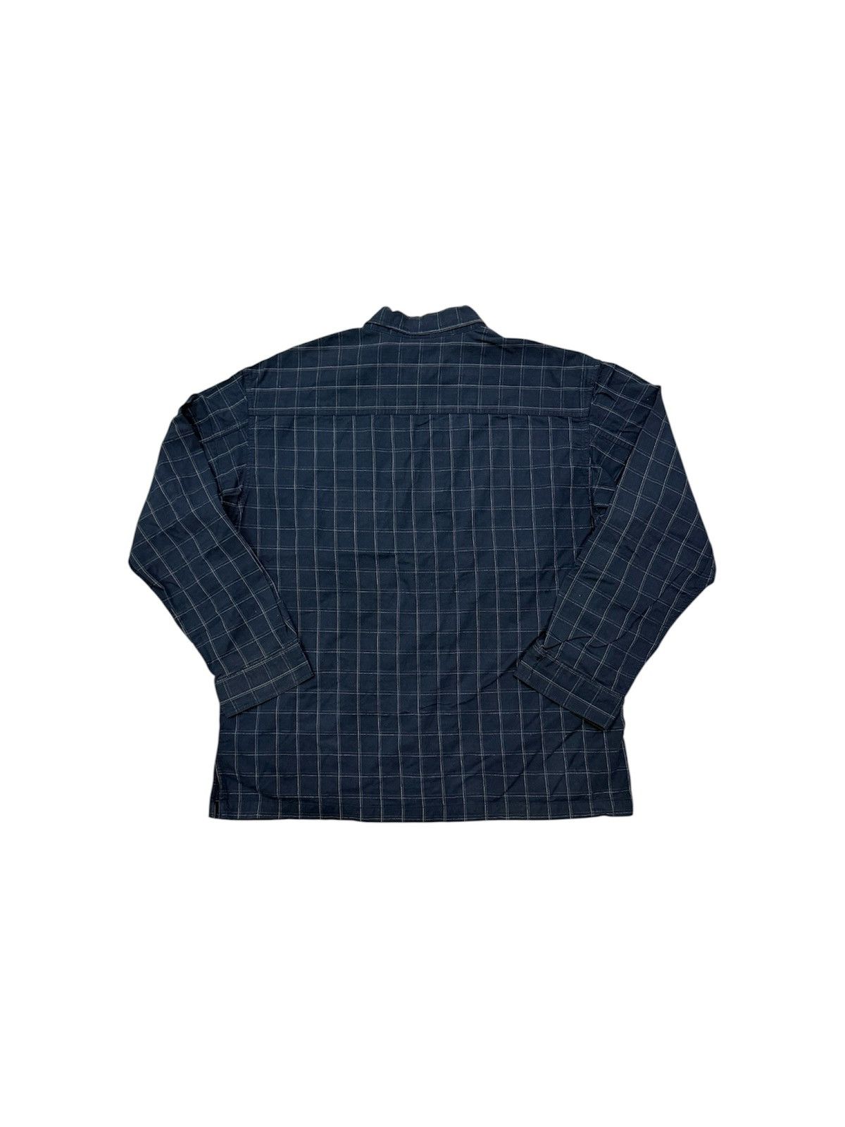Kansai Yamamoto Kansai Jeans Dark Blue Plaid Zip Up Shirt Size US XXL / EU 58 / 5 - 2 Thumbnail