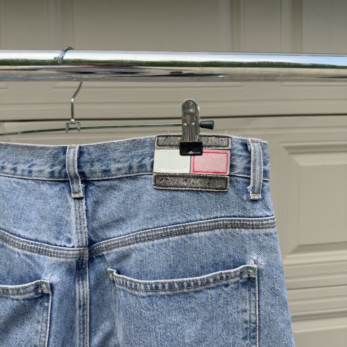 Vintage Tommy Jeans Thrashed Faded Distressed Work Jeans ERD Grunge Size US 31 - 5 Thumbnail