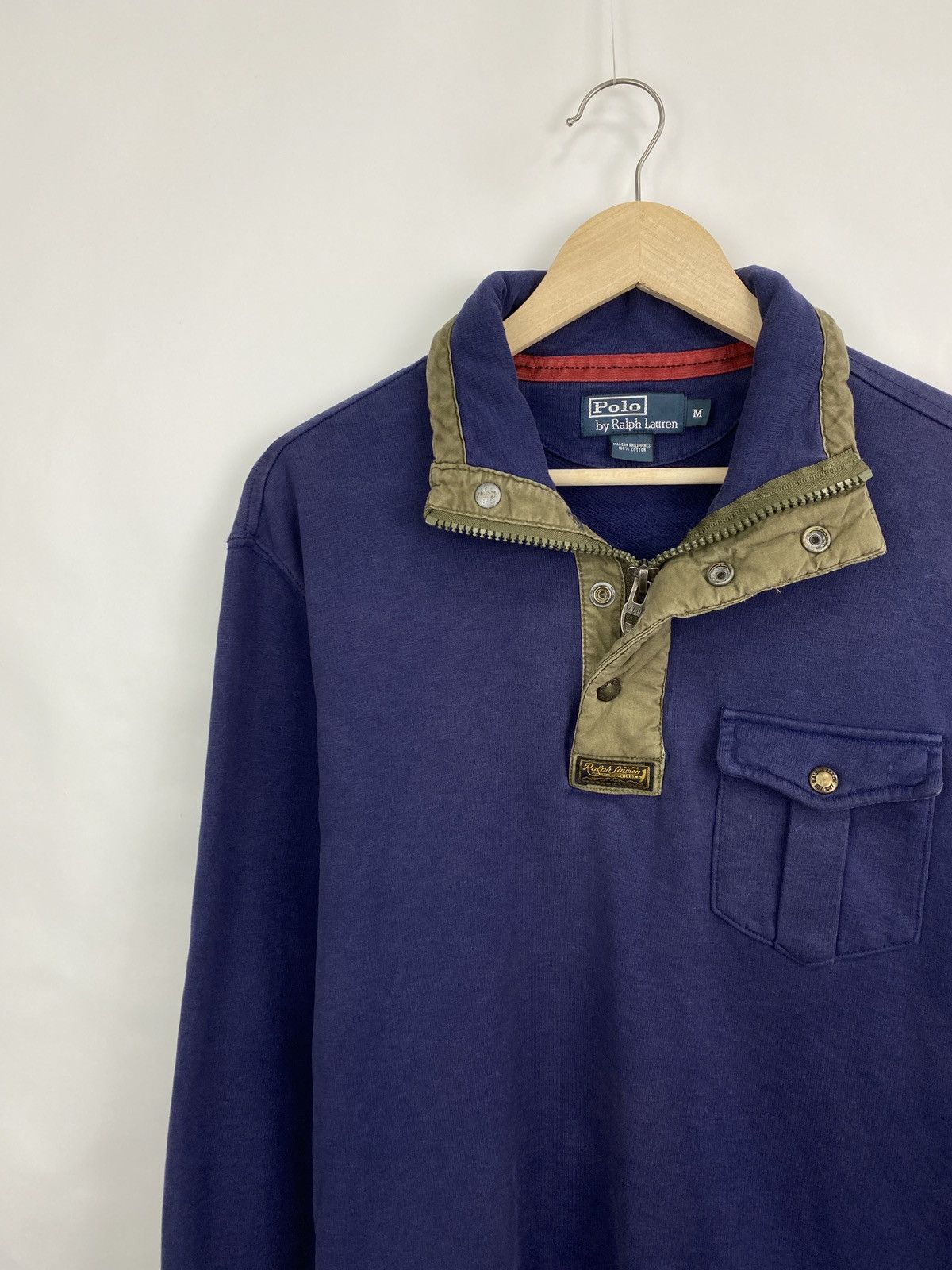 Polo Ralph Lauren 🇺🇸 Vintage 90s Ralph Lauren Army Military Hoodie Rare Retro Size US M / EU 48-50 / 2 - 2 Thumbnail