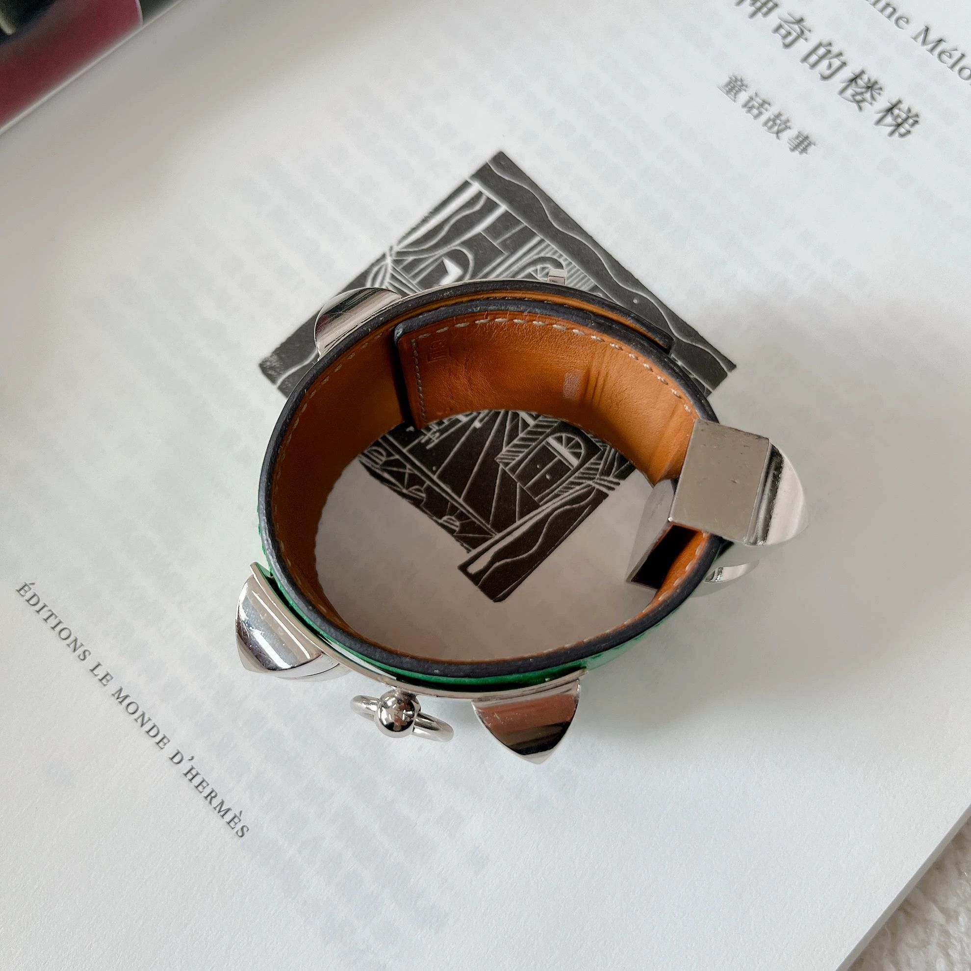 Hermes Hermes Collier de Chien Green Bracelet 4815 Size ONE SIZE - 4 Thumbnail