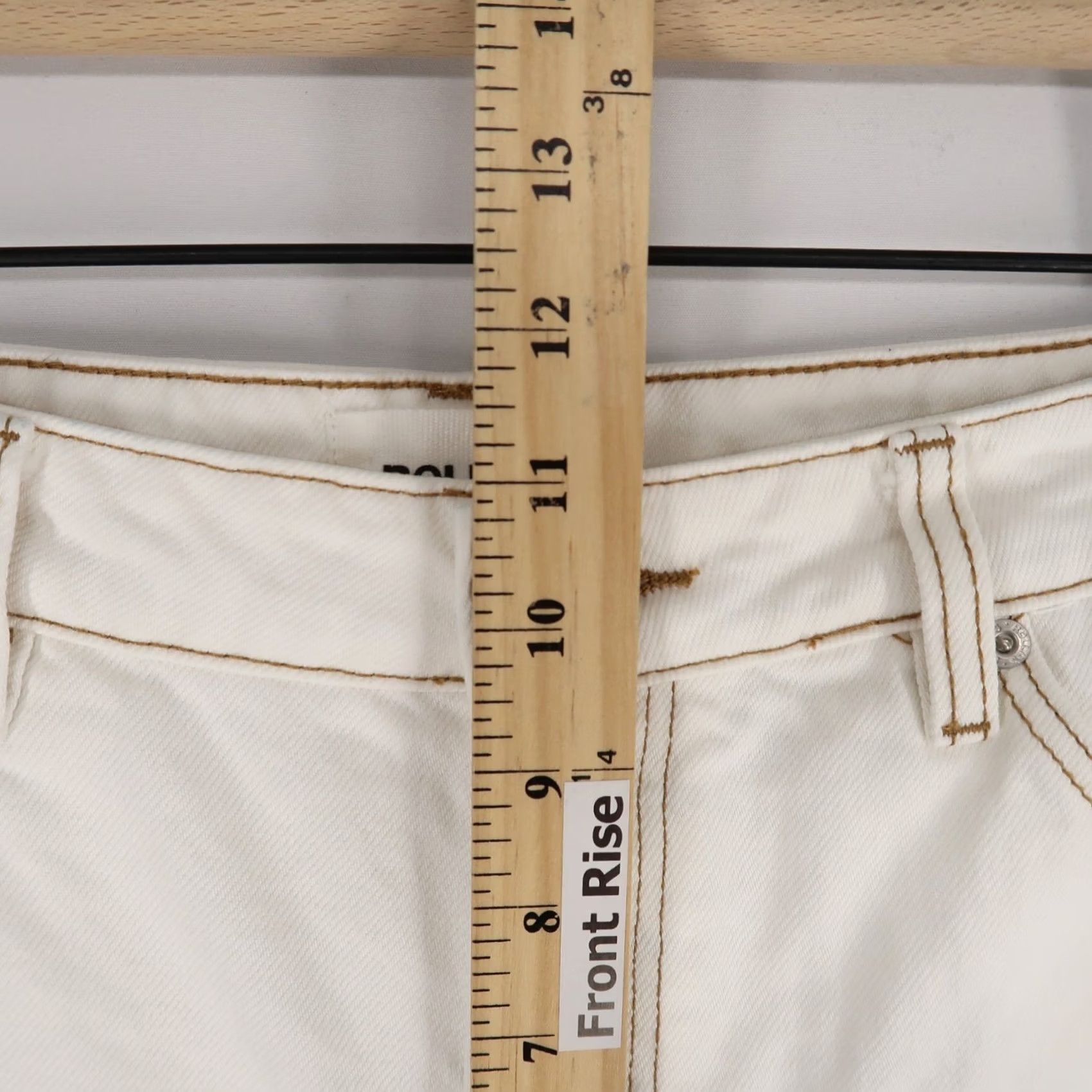 Vintage Rollas White High Rise Straight Jeans Womens 27 Button Fly 5-Pocket Denim Cotton Vintage: No Size 27" / US 4 / IT 40 - 7 Thumbnail