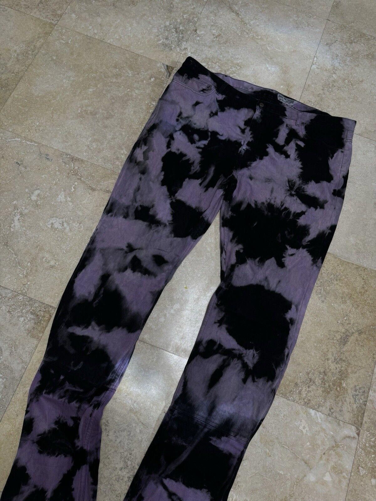 Designer Custom Streetwear Stacked Jeans Tie Dyed Purple Halloween Size US 44 / EU 60 - 3 Thumbnail