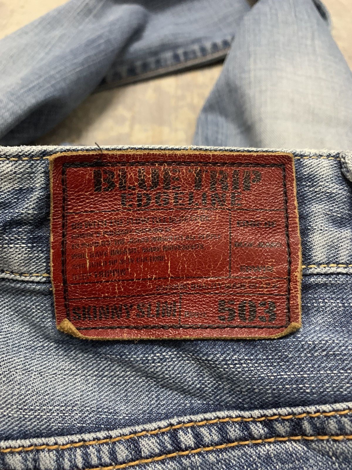 Japanese Brand Edwin blue trip 503 Slim Fit Distressed Jeans Size US 31 - 10 Thumbnail