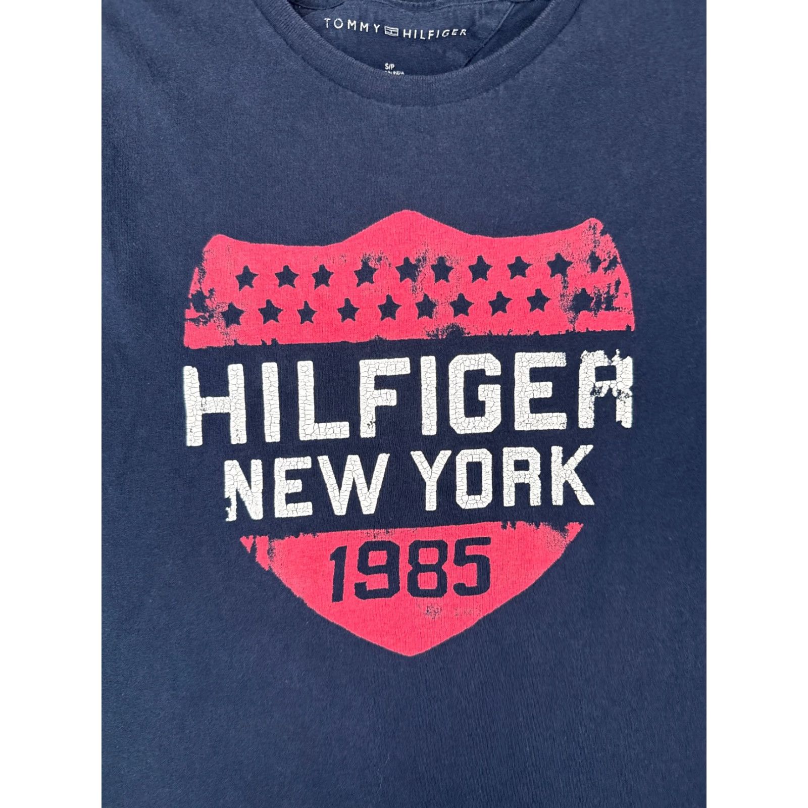 Tommy Hilfiger VINTAGE? No. Tommy Hilfiger Shirt Men S Petite Blue Crew Neck Cotton Blend Short Sleeve Logo Modern Fit Size US S / EU 44-46 / 1 - 6 Thumbnail