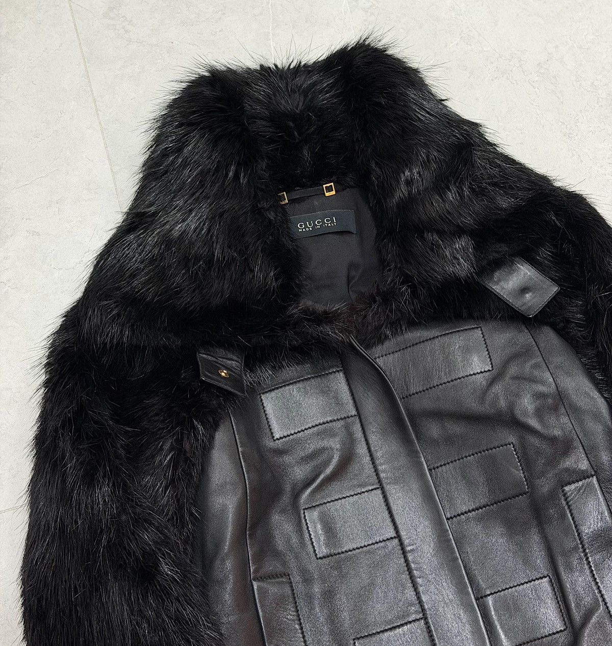 Gucci GUCCI Tom Ford FW2003 Beaver Fur Leather Jacket 2003 Buckles Size S / US 4 / IT 40 - 9 Thumbnail
