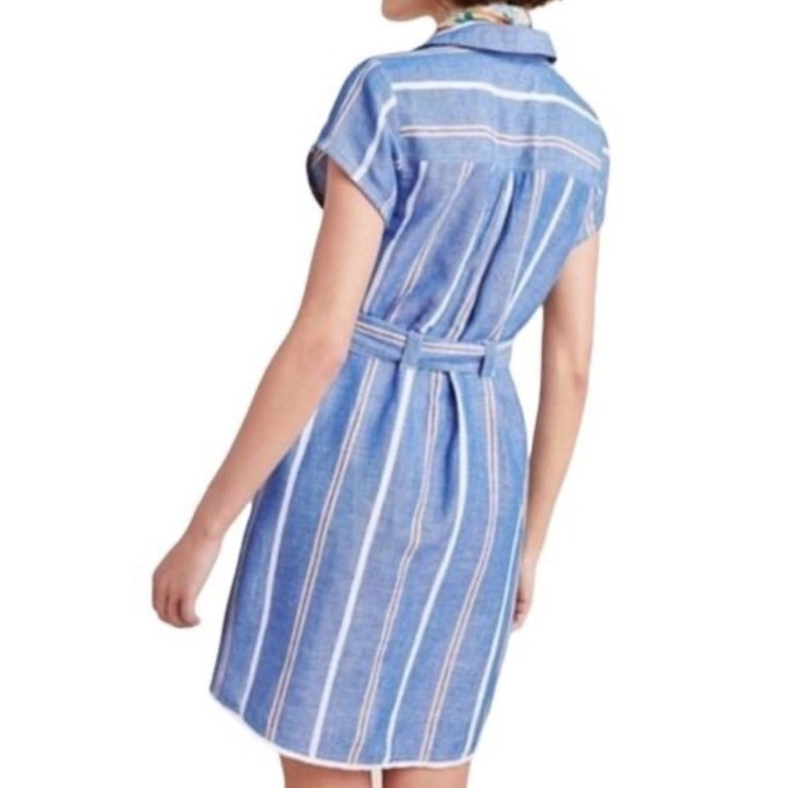 Anthropologie Anthropologie Pilcro‎ Striped Linen Blend Dress Size M / US 6-8 / IT 42-44 - 2 Thumbnail