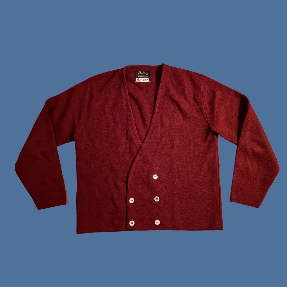 Vintage VINTAGE Brentwood The Man From UNCLE Cardigan Sweater Mens L Red 60s Size US L / EU 52-54 / 3 - 1 Thumbnail