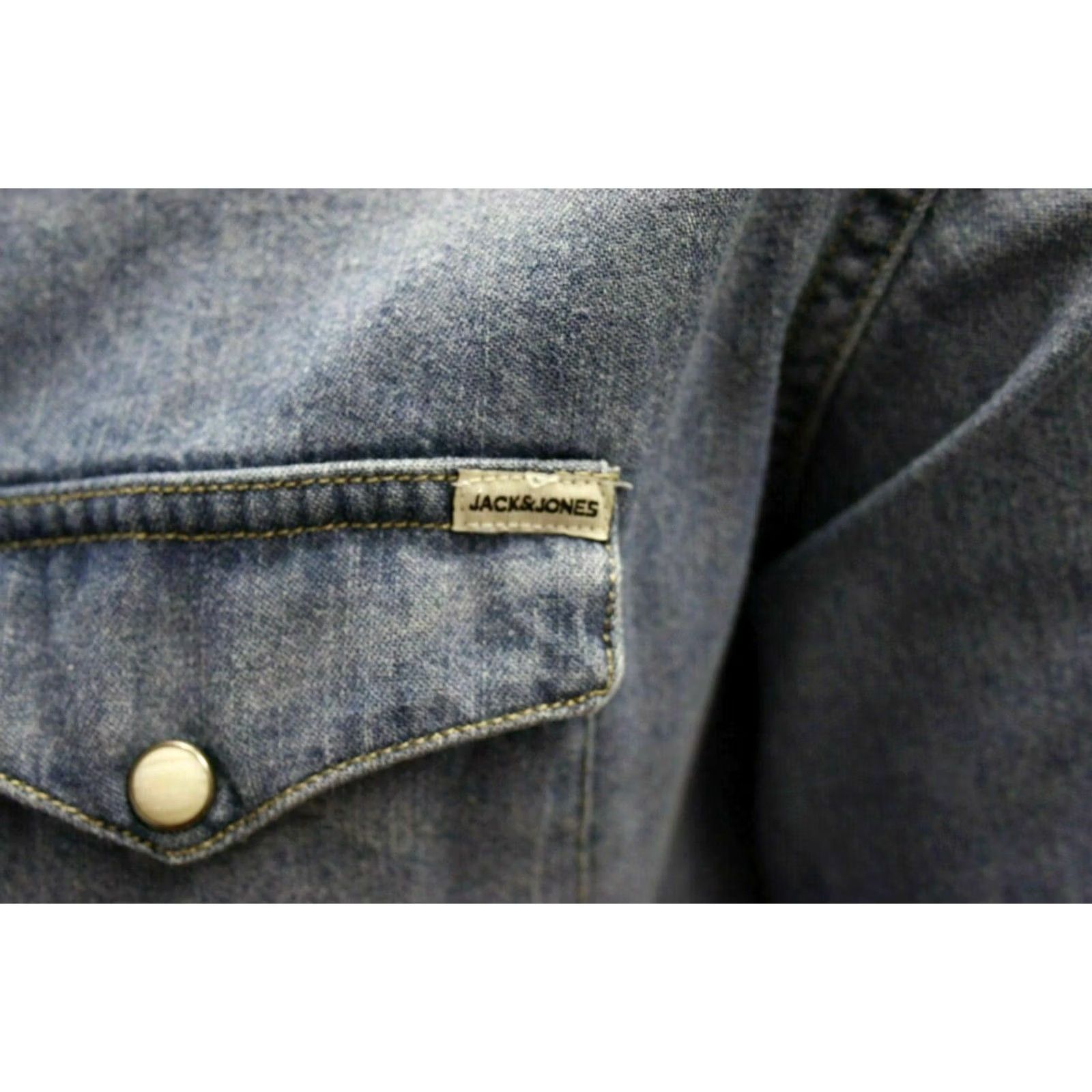 Jack & Jones Jack & Jones Men's Medium Blue Denim Slim Shirt Size S Size US S / EU 44-46 / 1 - 4 Thumbnail