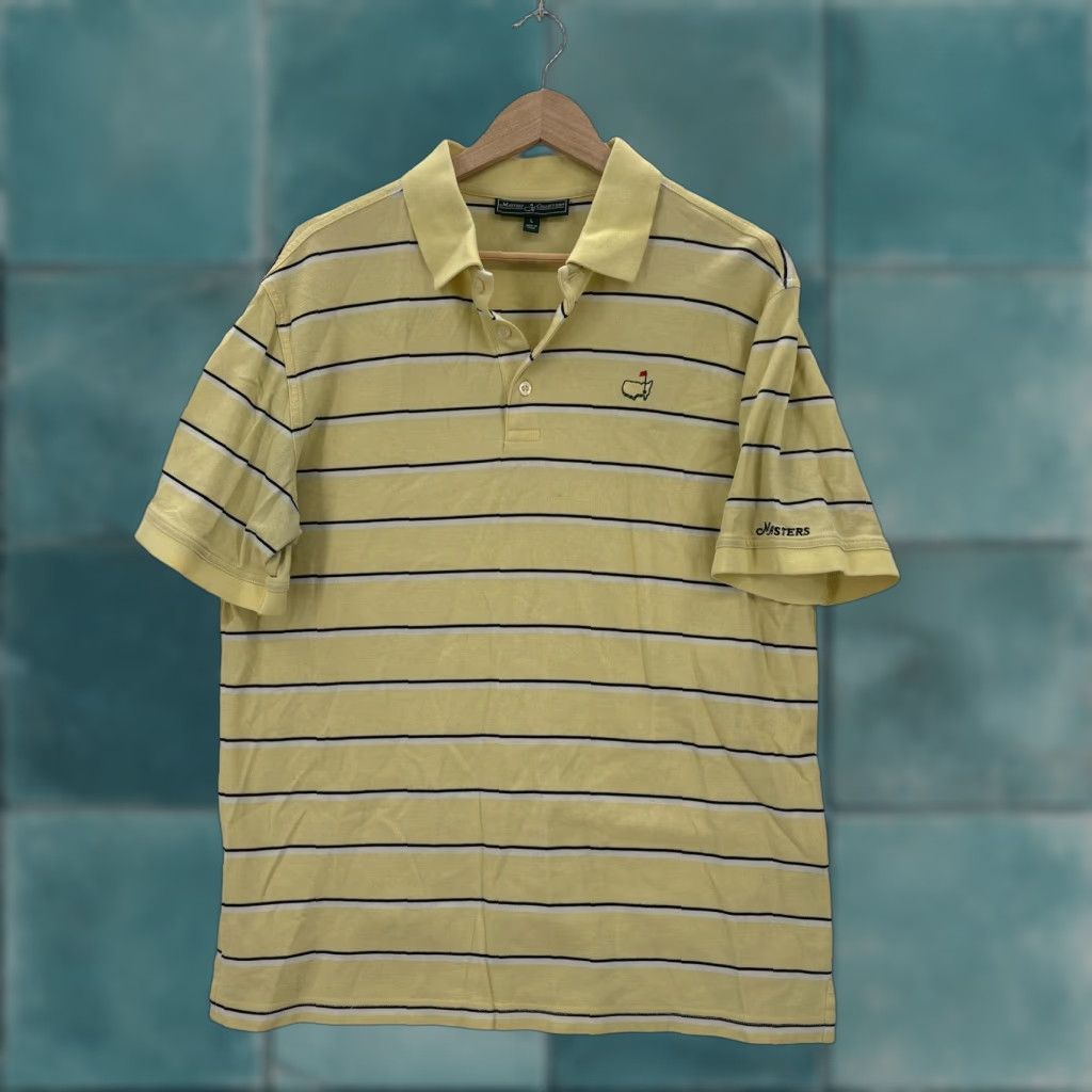 Vintage Masters Polo Shirt Mens L Yellow Pima Cotton Stripe Golf Short Sleeve Cap Collared Vintage: No Size US L / EU 52-54 / 3 - 1 Thumbnail