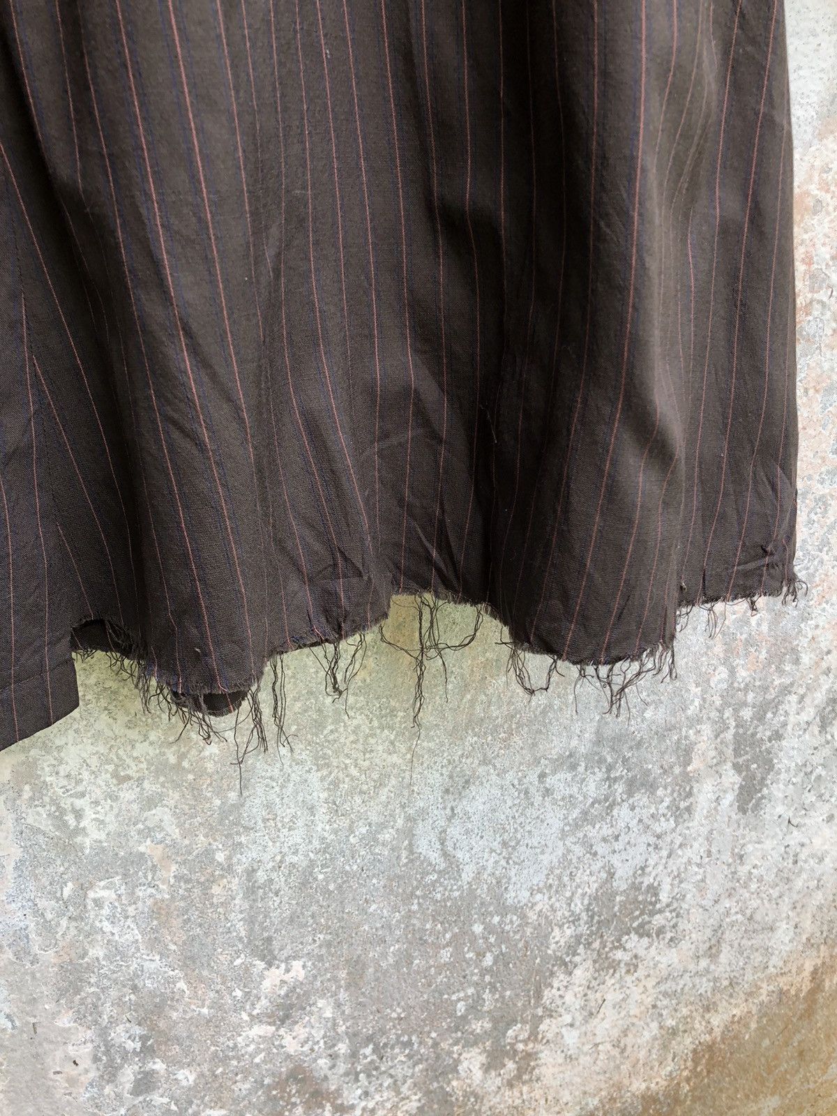 If Six Was Nine × Japanese Brand × Maison MIHARA YASUHIRO Miharayasuhiro Pencil Stripe Raw Seam Maxi Skirt Size 27" / US 4 / IT 40 - 5 Thumbnail